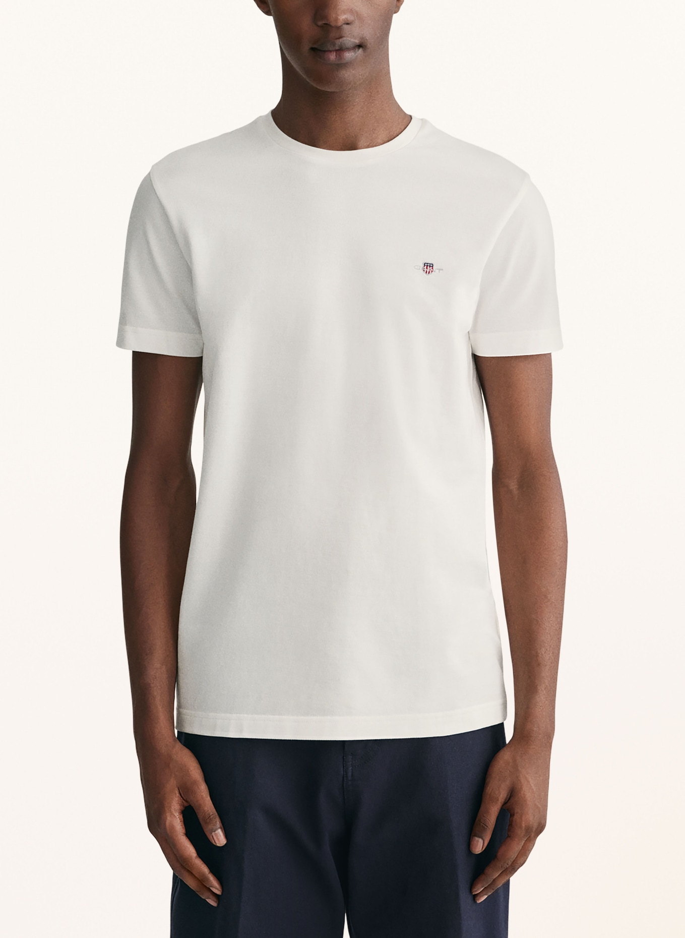 GANT Piqué T-shirt, Color: CREAM (Image 4)