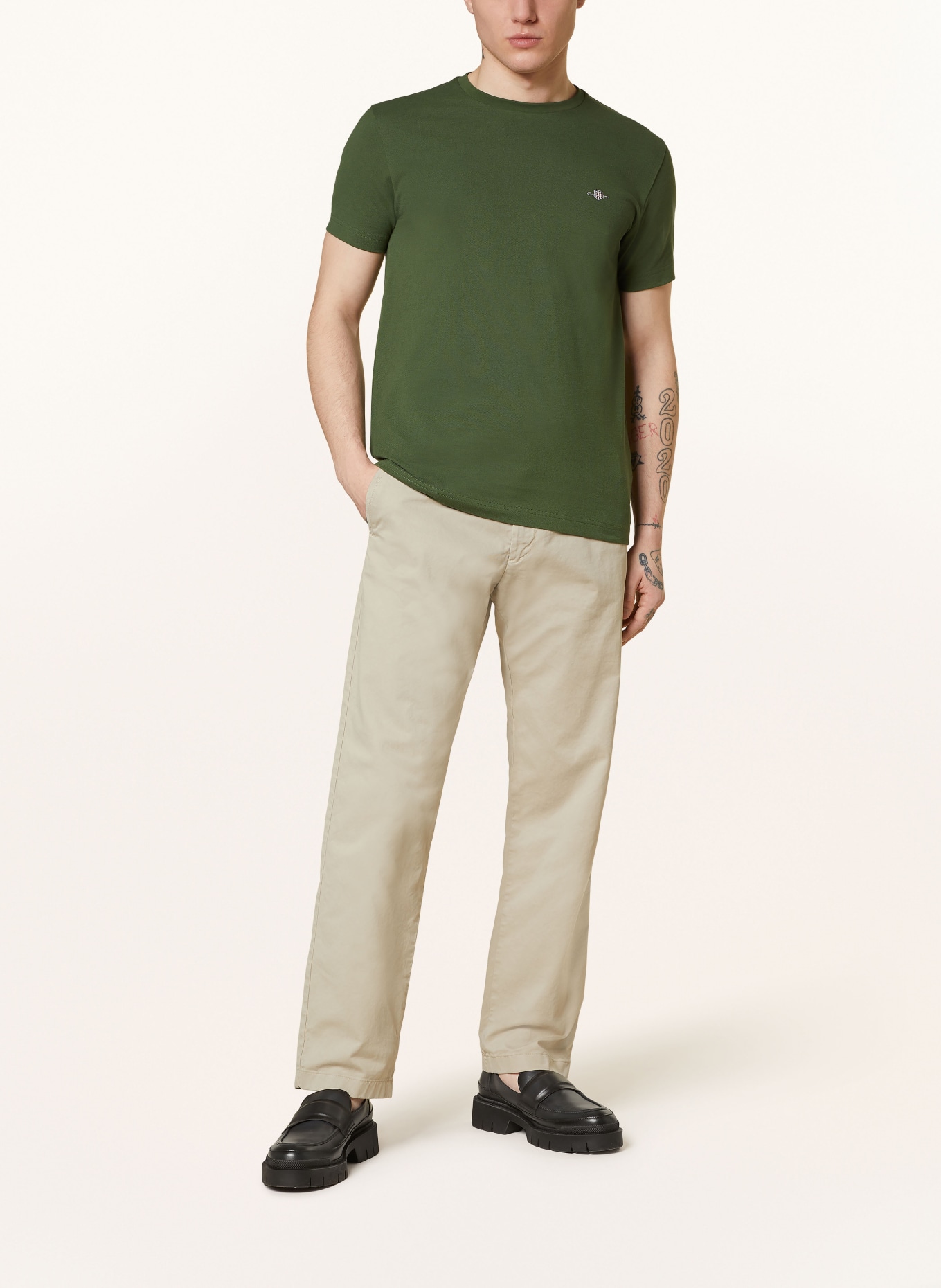 GANT T-Shirt aus Piqué, Farbe: GRÜN (Bild 2)
