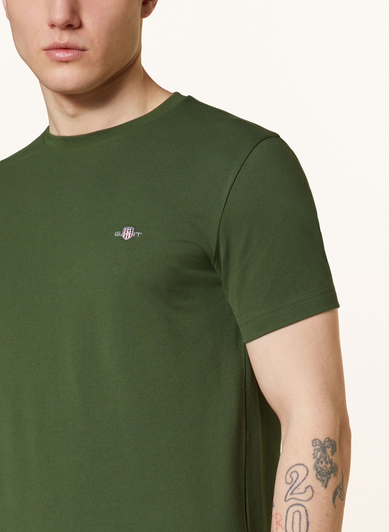 GANT T-Shirt aus Piqué, Farbe: GRÜN (Bild 4)