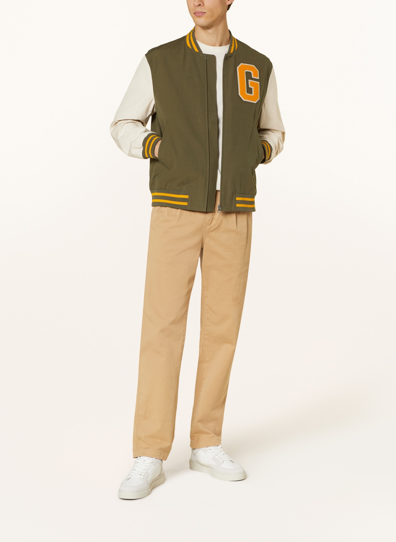 GANT College jacket, Color: OLIVE/ CREAM/ ORANGE (Image 2)