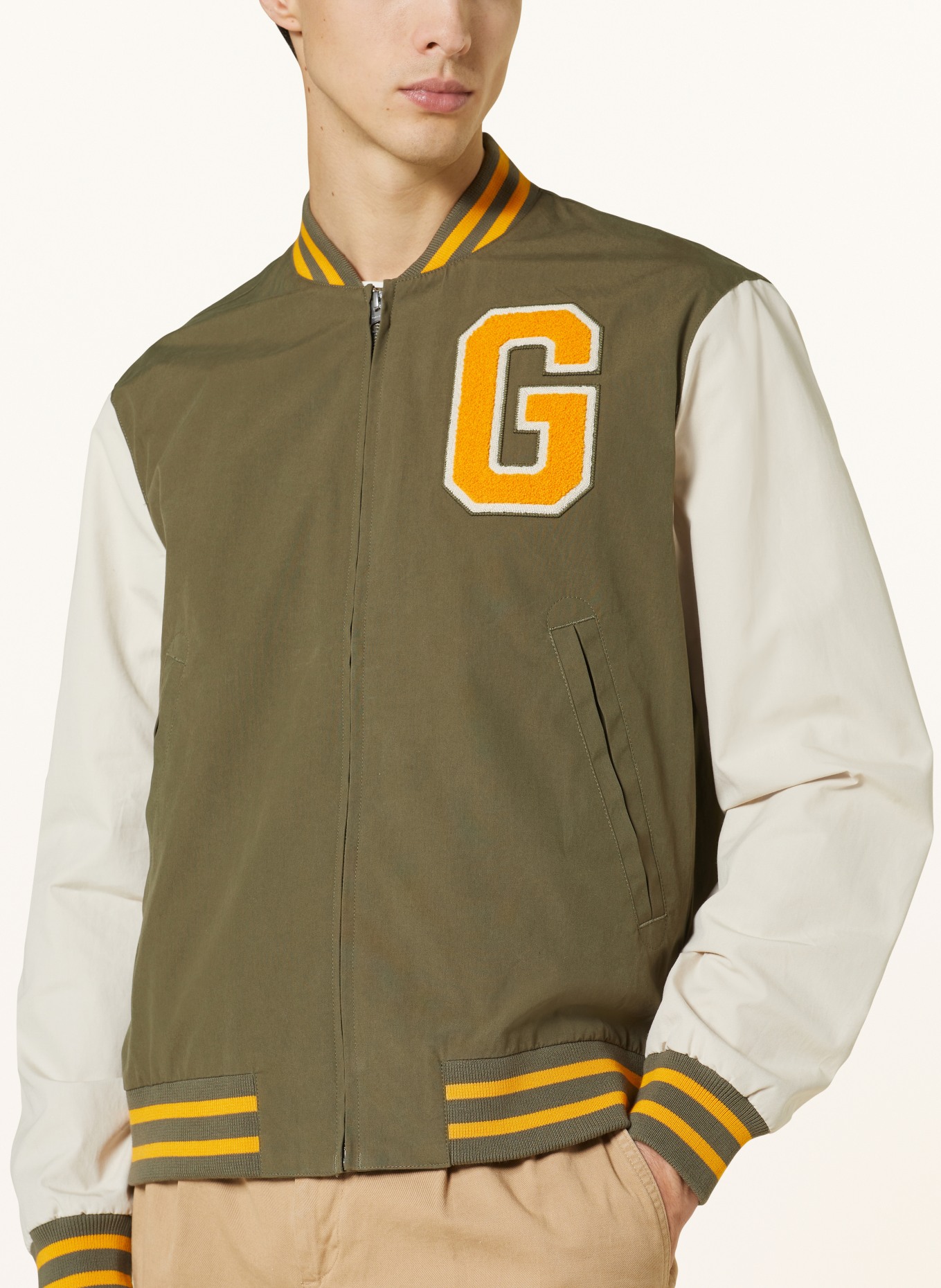 GANT College jacket, Color: OLIVE/ CREAM/ ORANGE (Image 4)