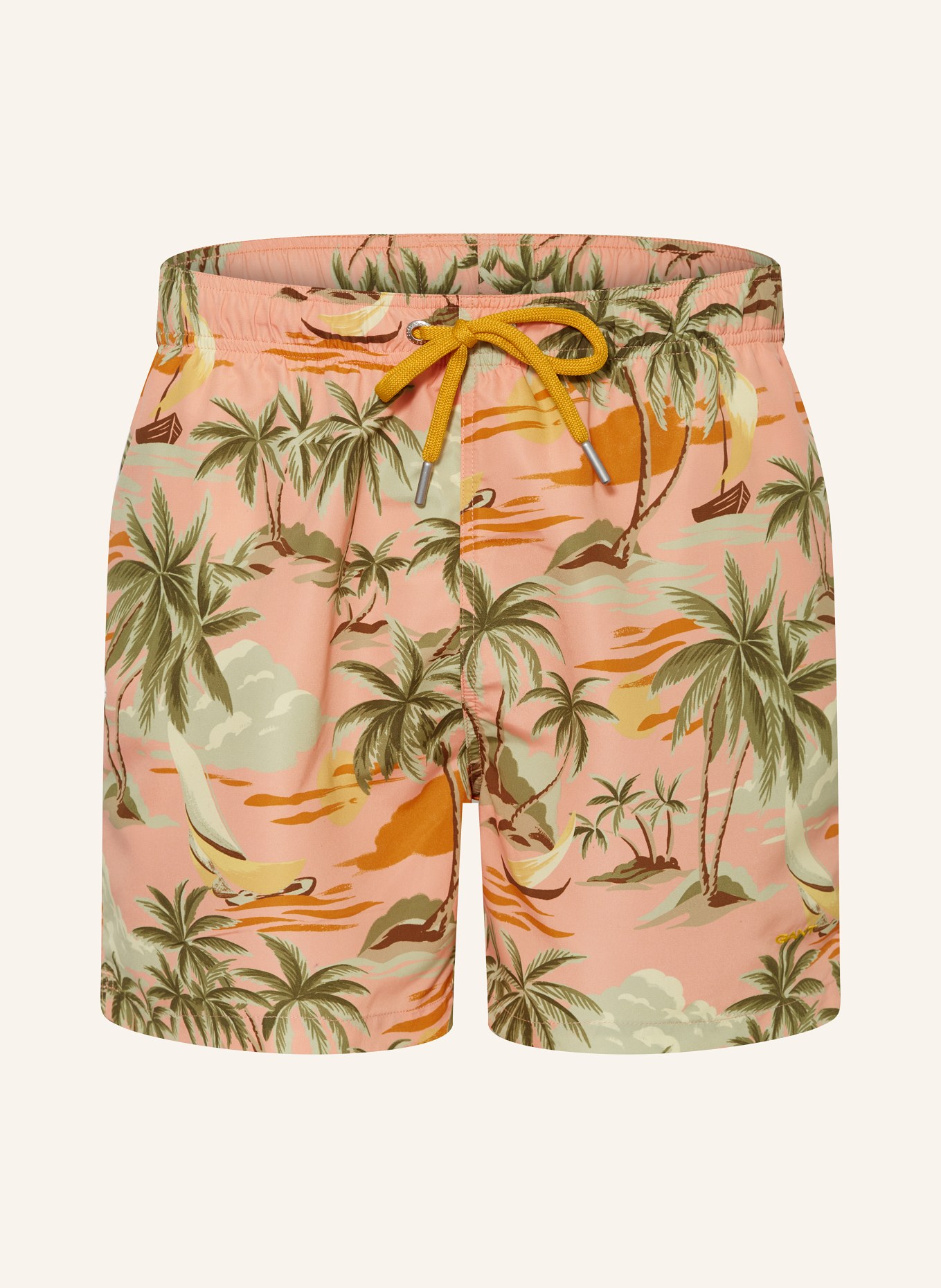 GANT Swim shorts, Color: LIGHT ORANGE/ OLIVE/ ORANGE (Image 1)