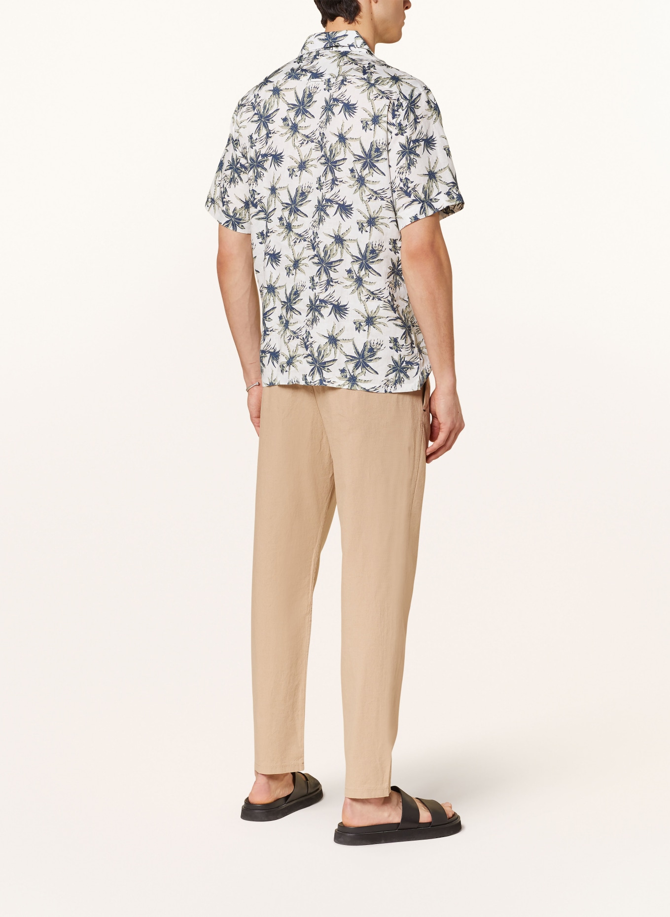 BRAX Koszula z klapami LEO P modern fit z lnu, Kolor: ZIELONY/ BEŻOWY/ GRANATOWY (Obrazek 3)