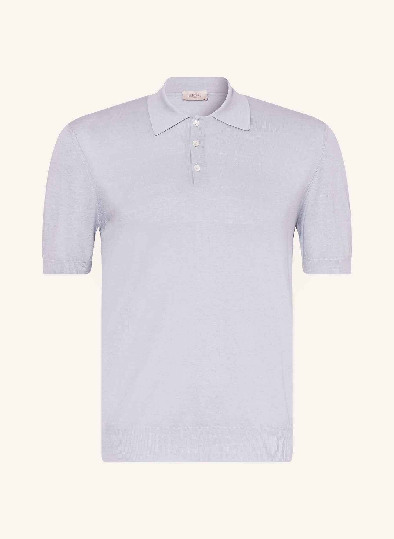 altea Knitted polo shirt with linen, Color: LIGHT BLUE (Image 1)