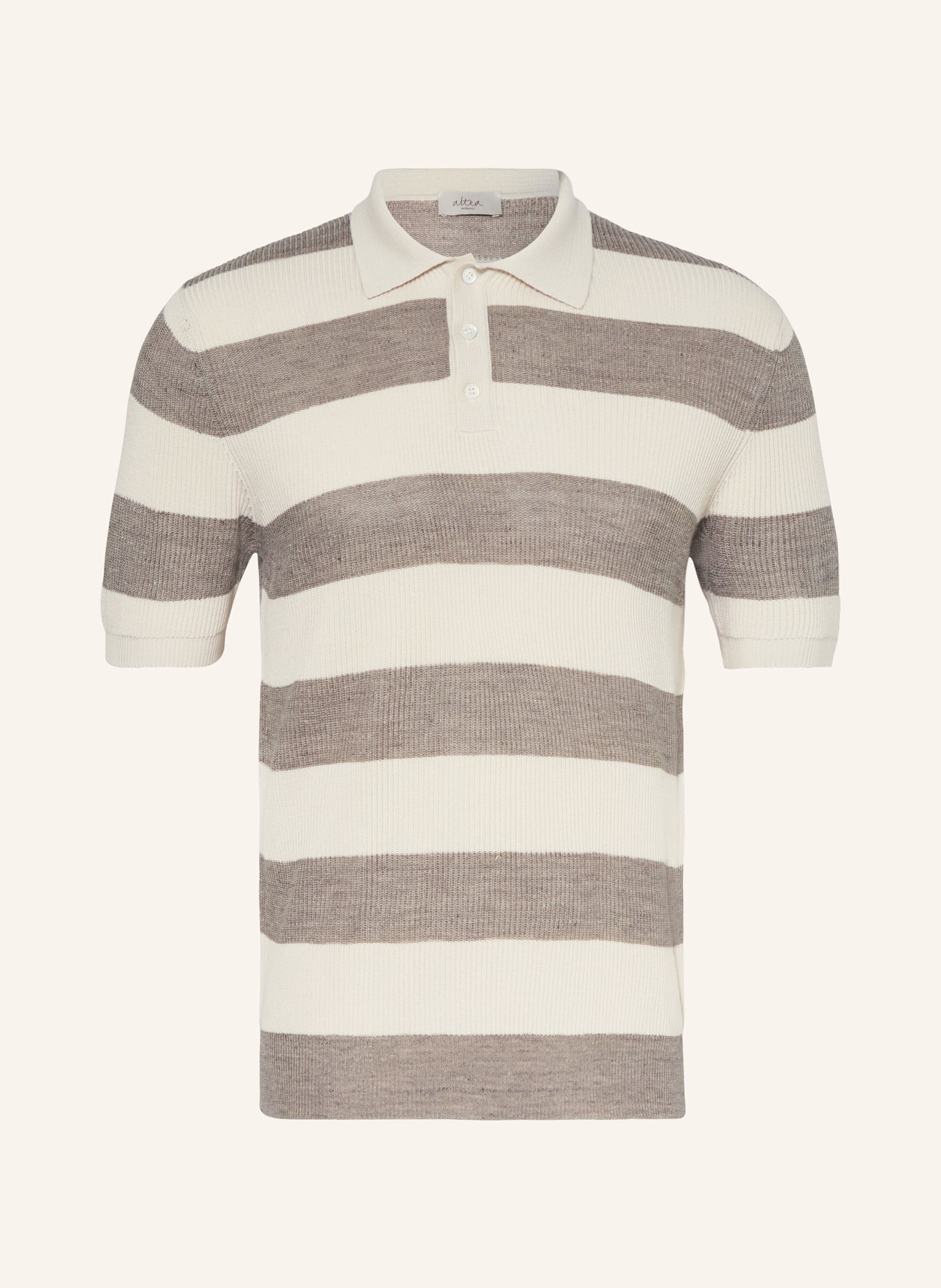 altea Knitted polo shirt, Color: TAUPE/ CREAM (Image 1)