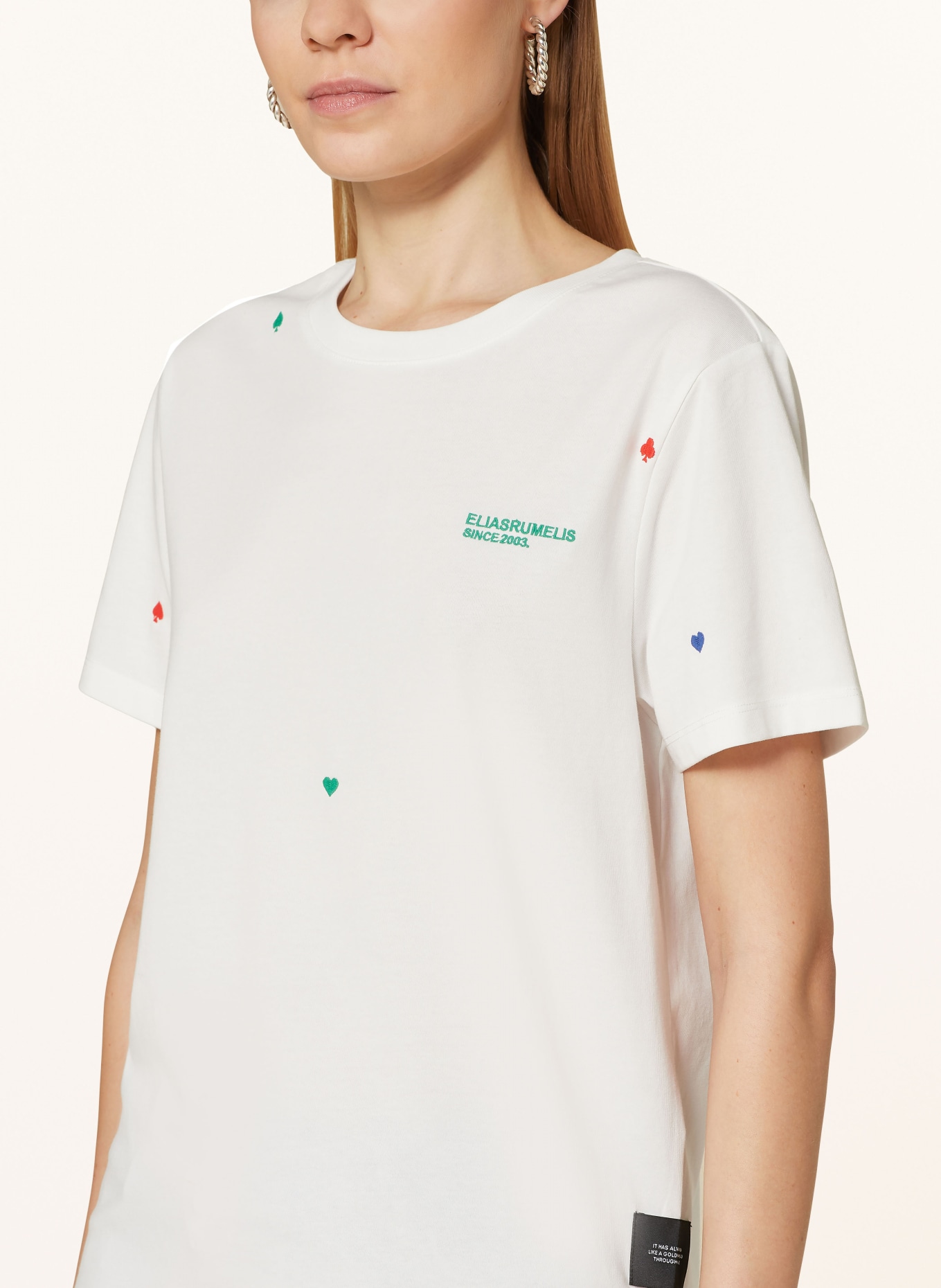 ELIAS RUMELIS T-shirt ERRAHEL with embroidery, Color: WHITE (Image 4)