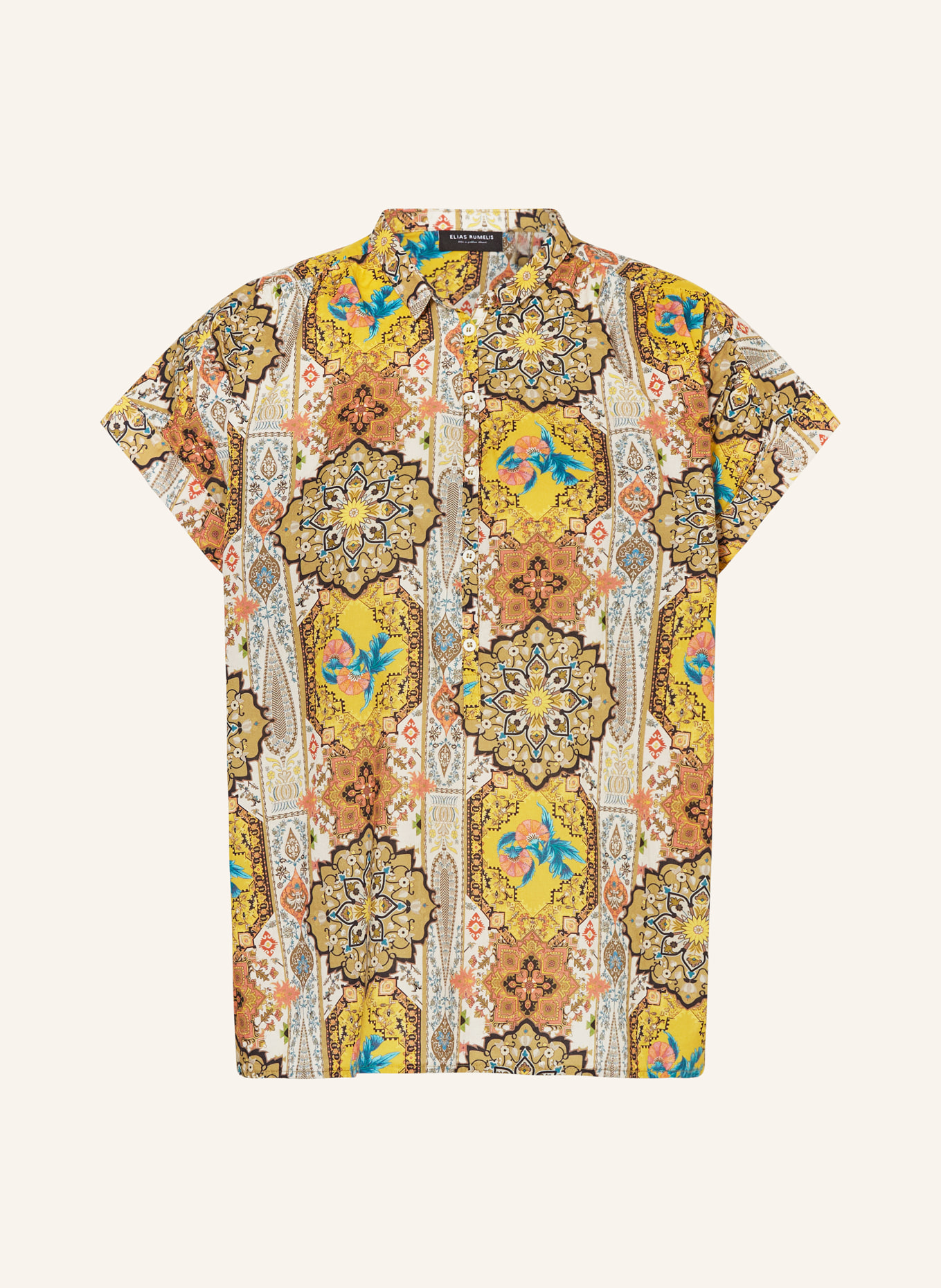 ELIAS RUMELIS Shirt blouse ERYOLANDA, Color: DARK YELLOW/ LIGHT BROWN/ TEAL (Image 1)