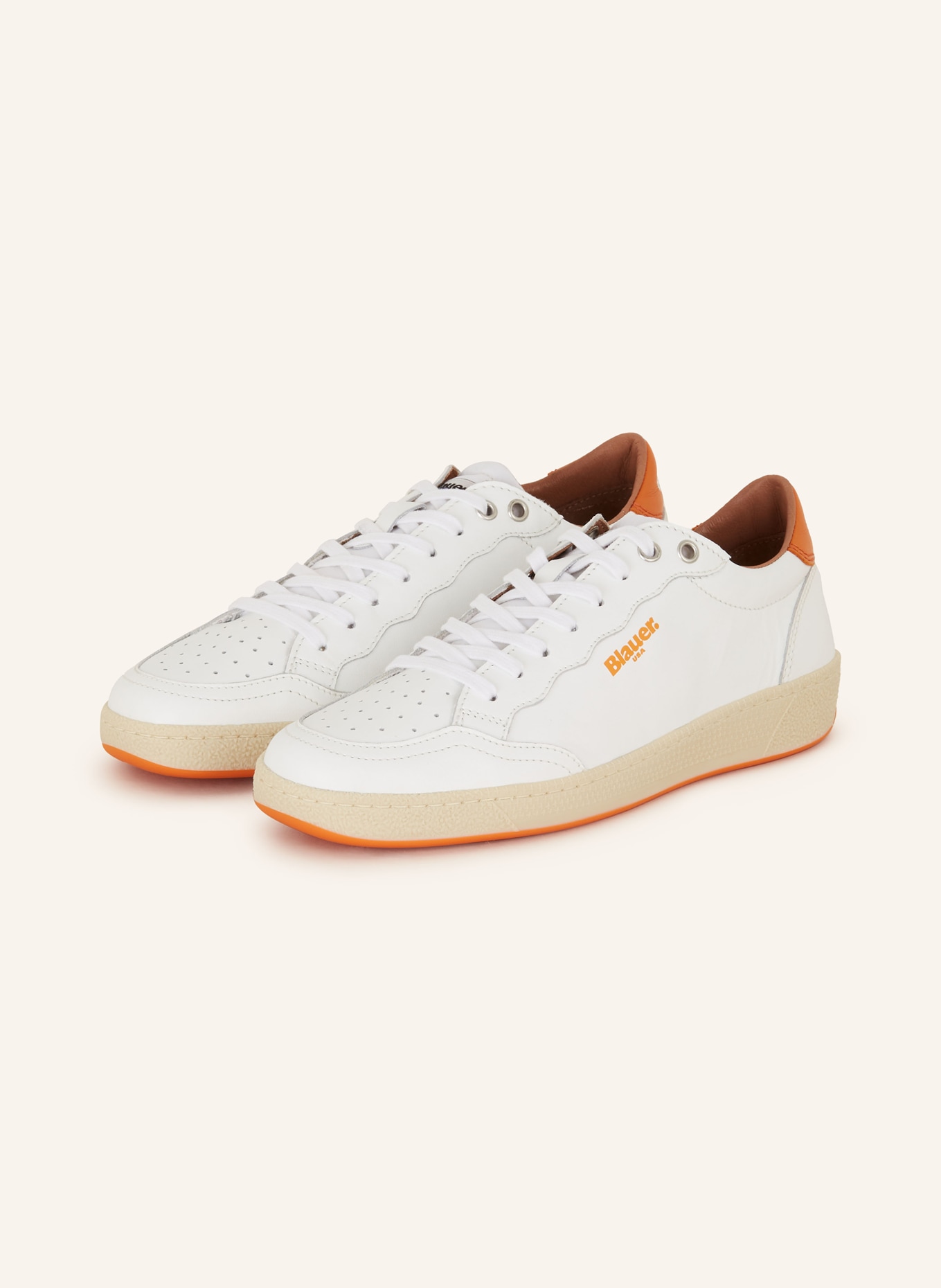 Blauer Sneaker OLYMPIA, Farbe: WEISS/ ORANGE (Bild 1)