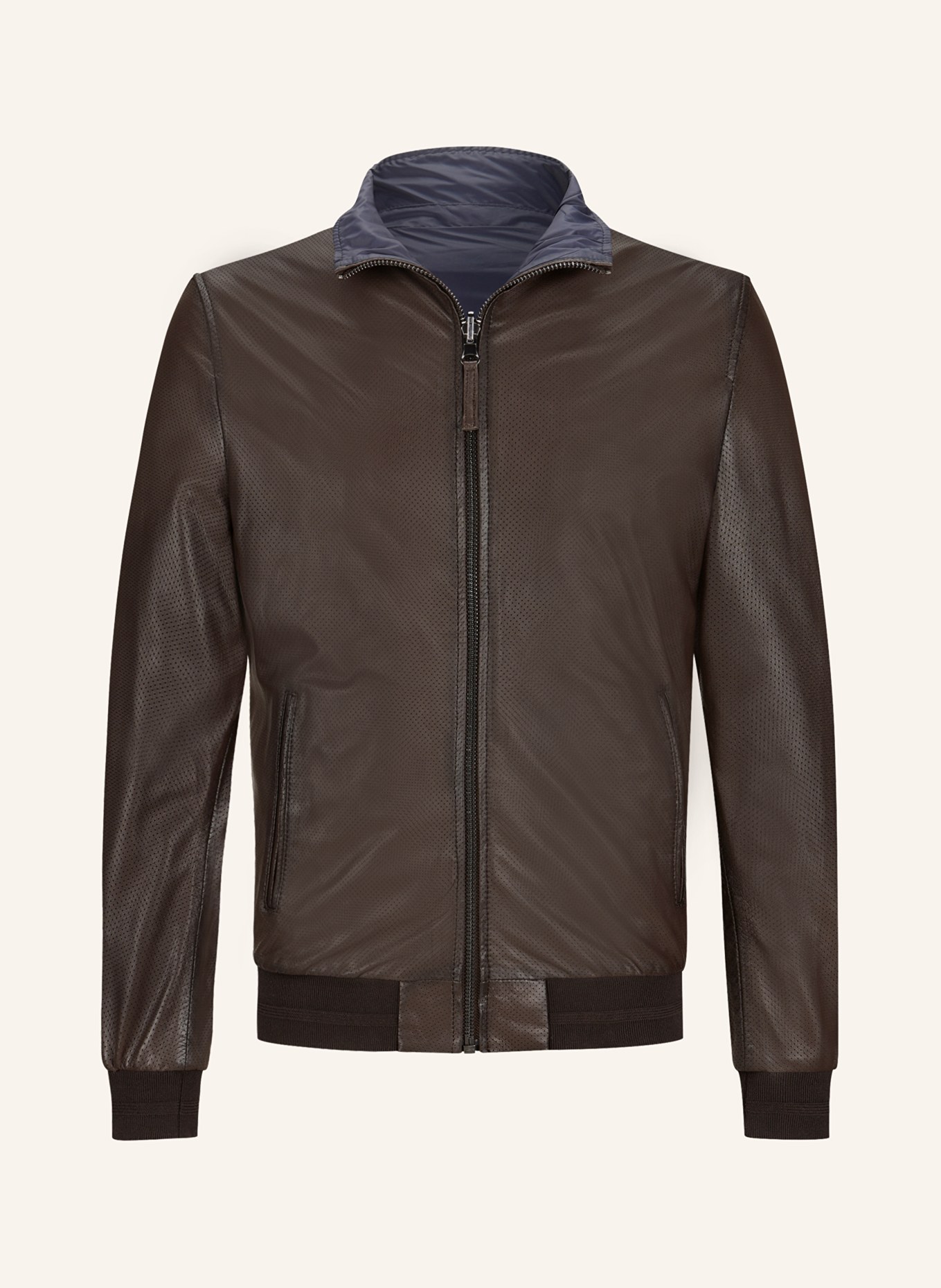 MILESTONE Reversible leather jacket MSJEFF, Color: DARK BROWN (Image 1)
