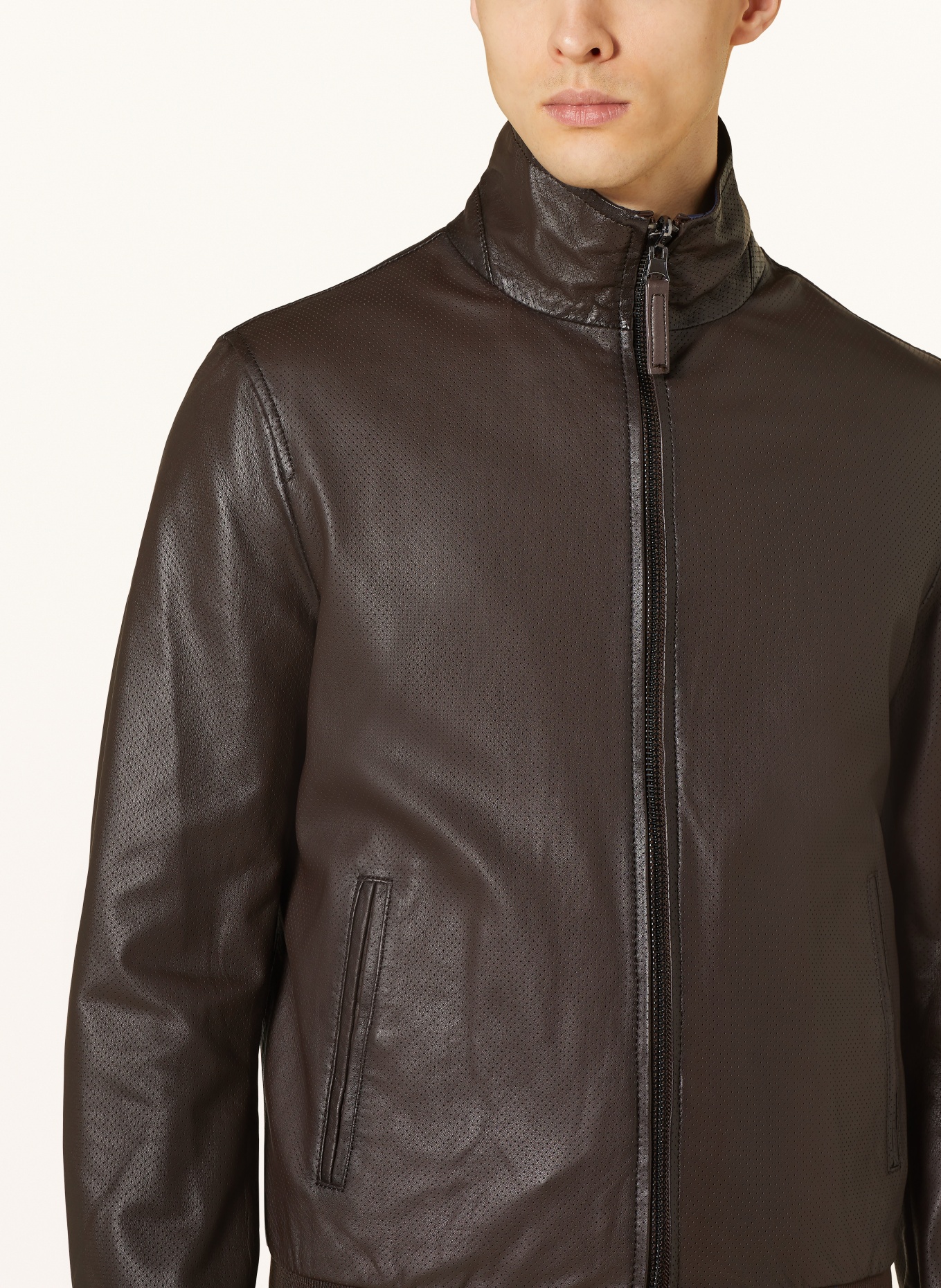 MILESTONE Reversible leather jacket MSJEFF, Color: DARK BROWN (Image 5)