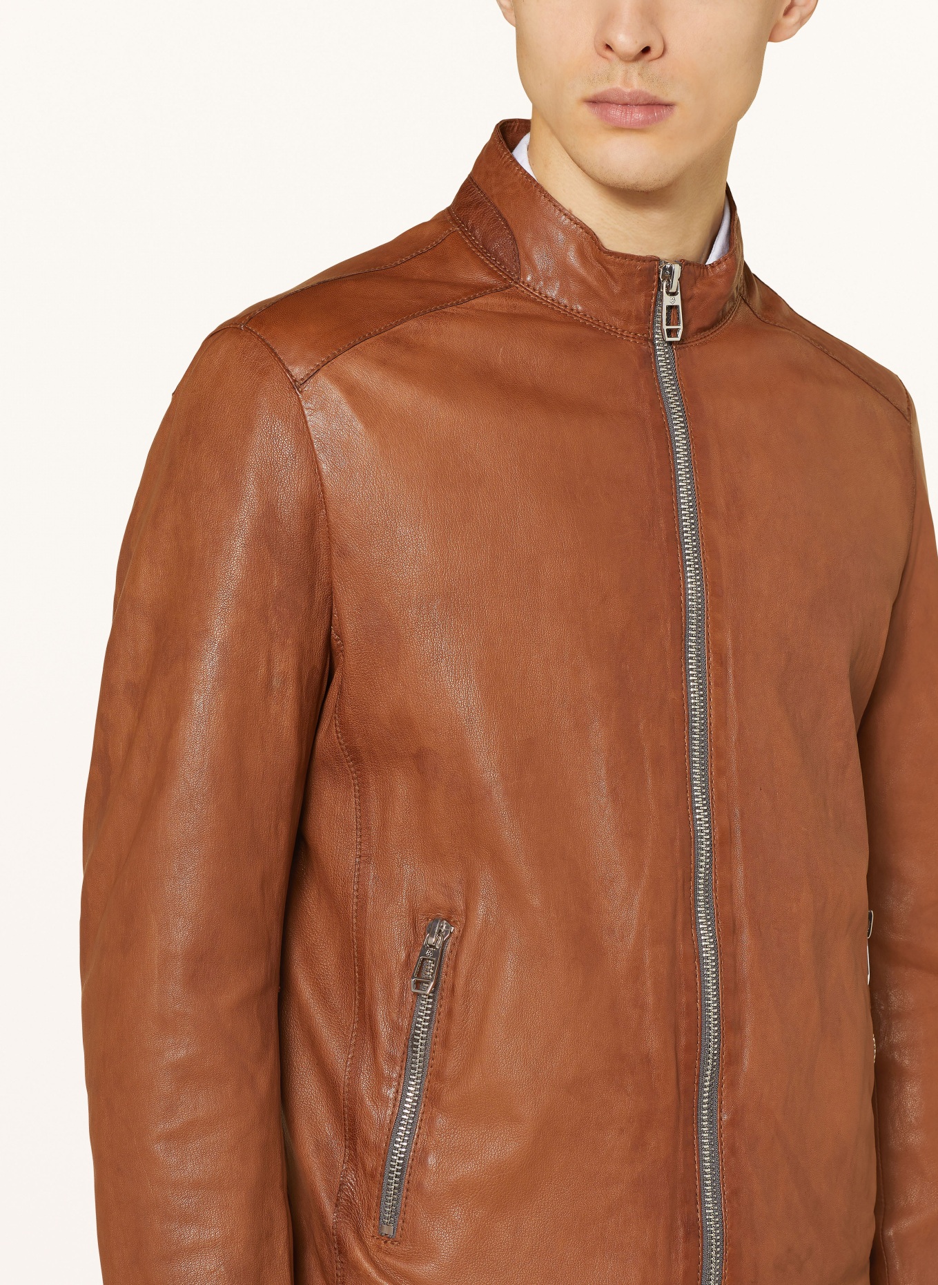 MILESTONE Leather jacket MSODEO, Color: COGNAC (Image 4)