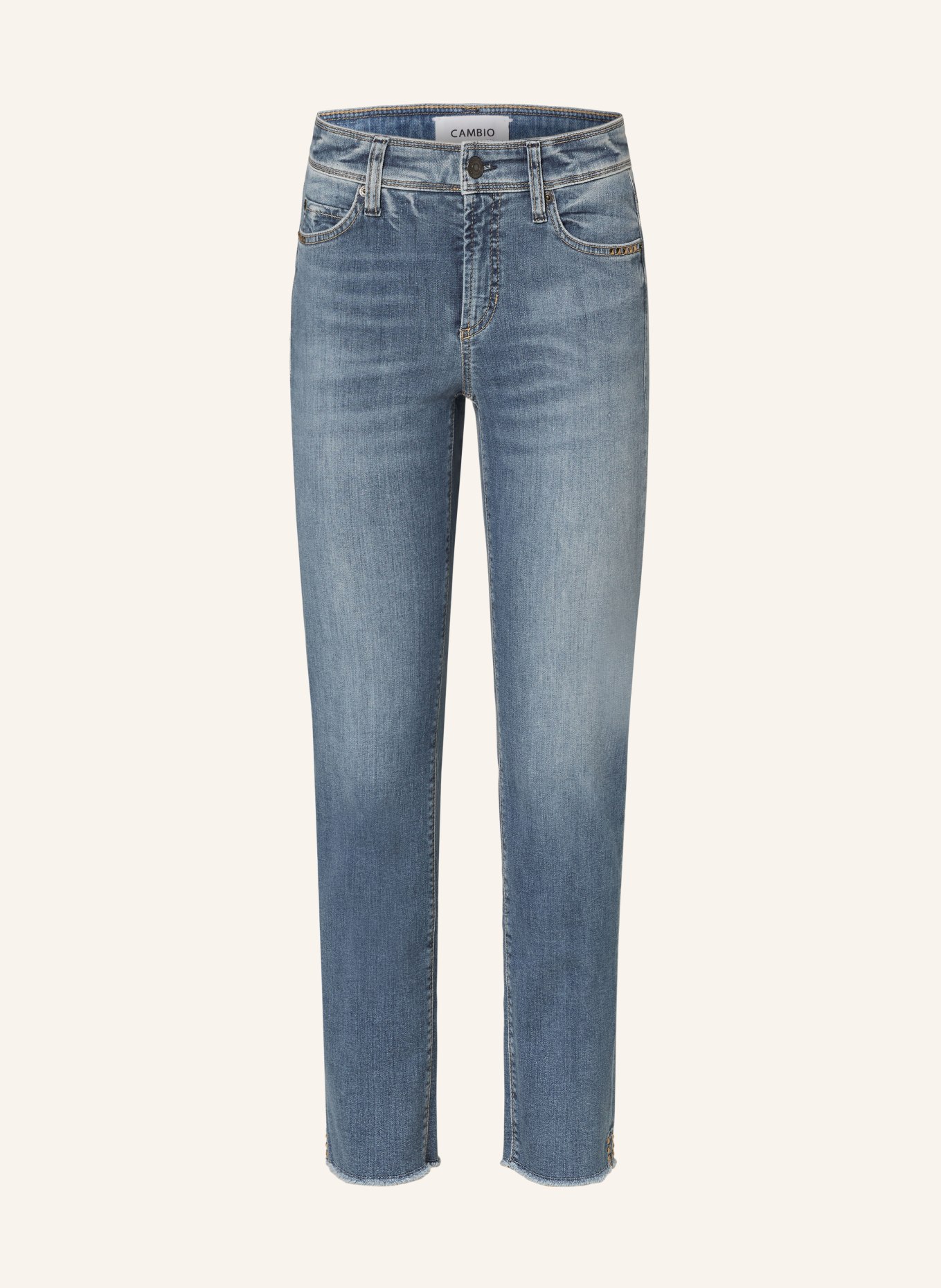 CAMBIO 7/8 jeans PIPER with rivets, Color: 5154 summer used fringed hem (Image 1)