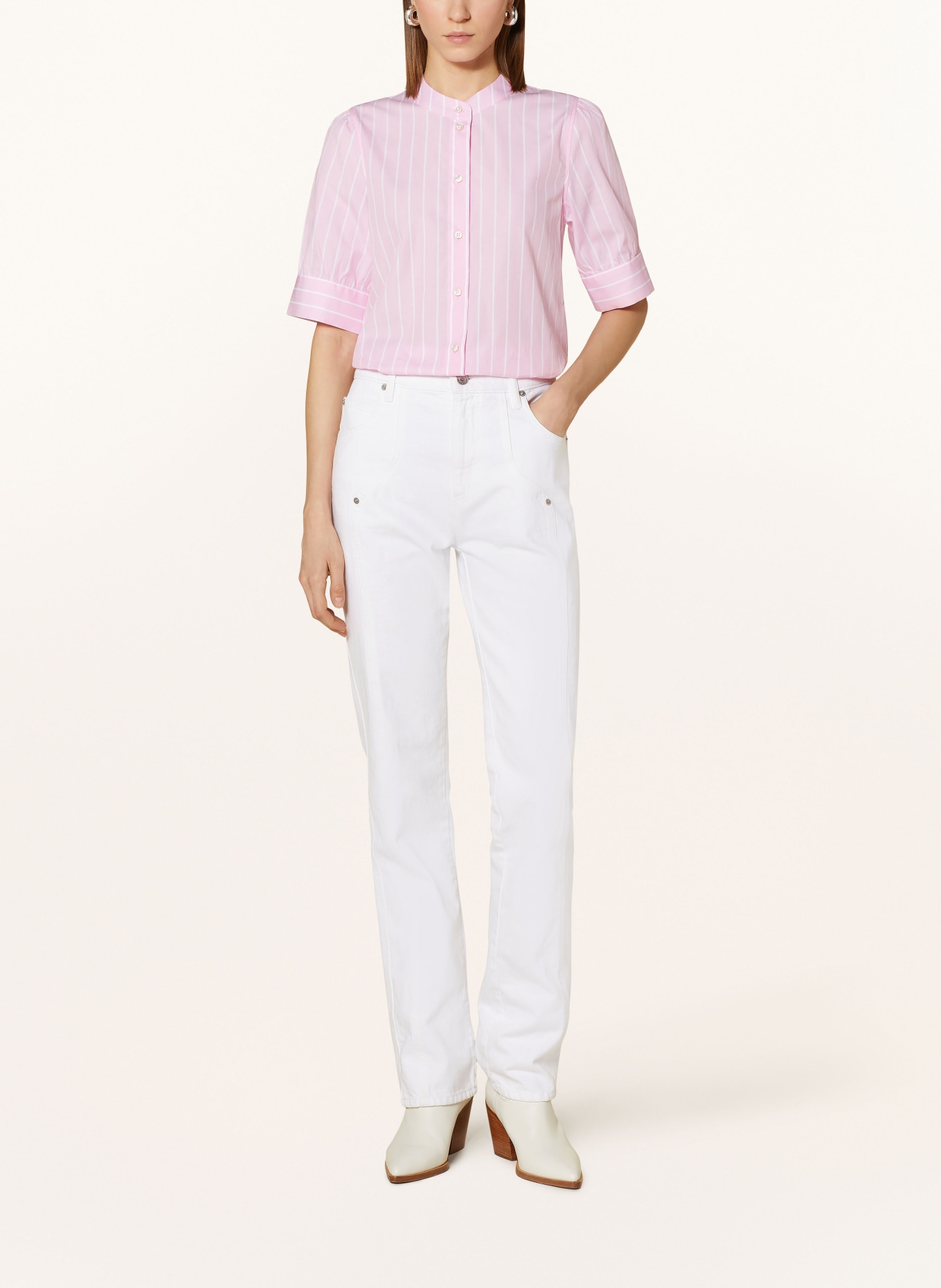 Soluzione Shirt blouse, Color: PINK/ WHITE (Image 2)