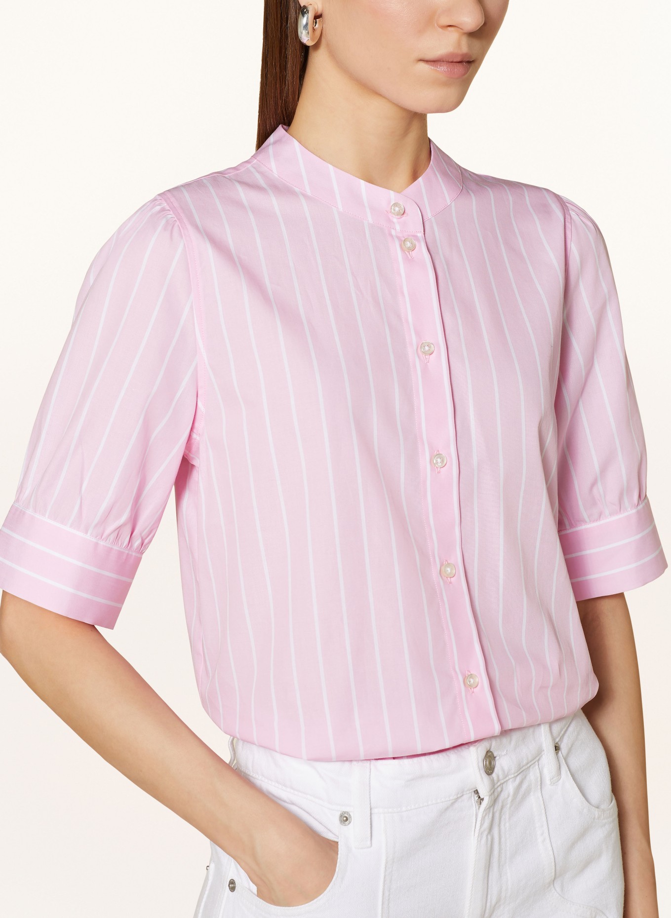 Soluzione Shirt blouse, Color: PINK/ WHITE (Image 4)