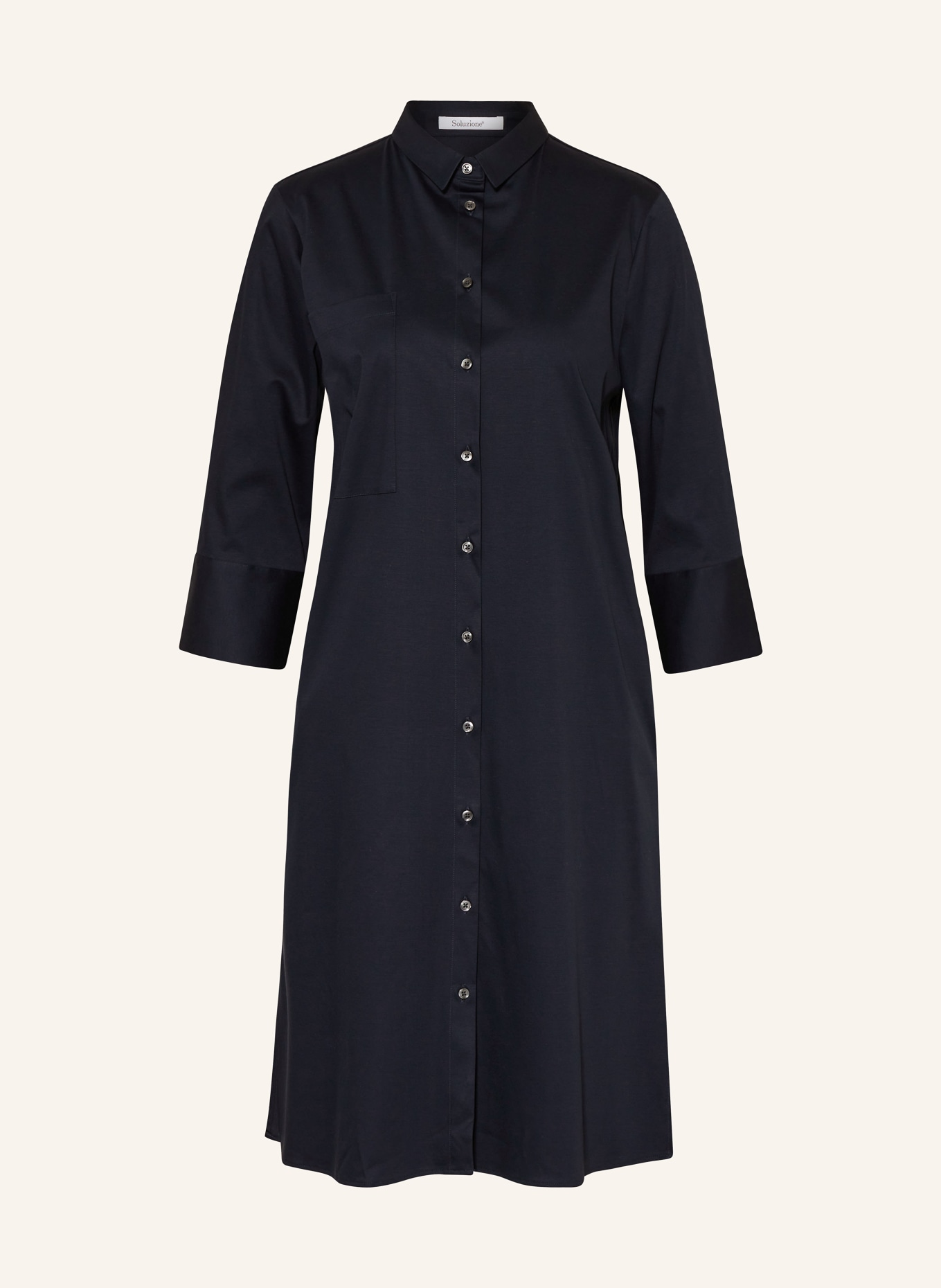 Soluzione Shirt dress with 3/4 sleeves, Color: DARK BLUE (Image 1)