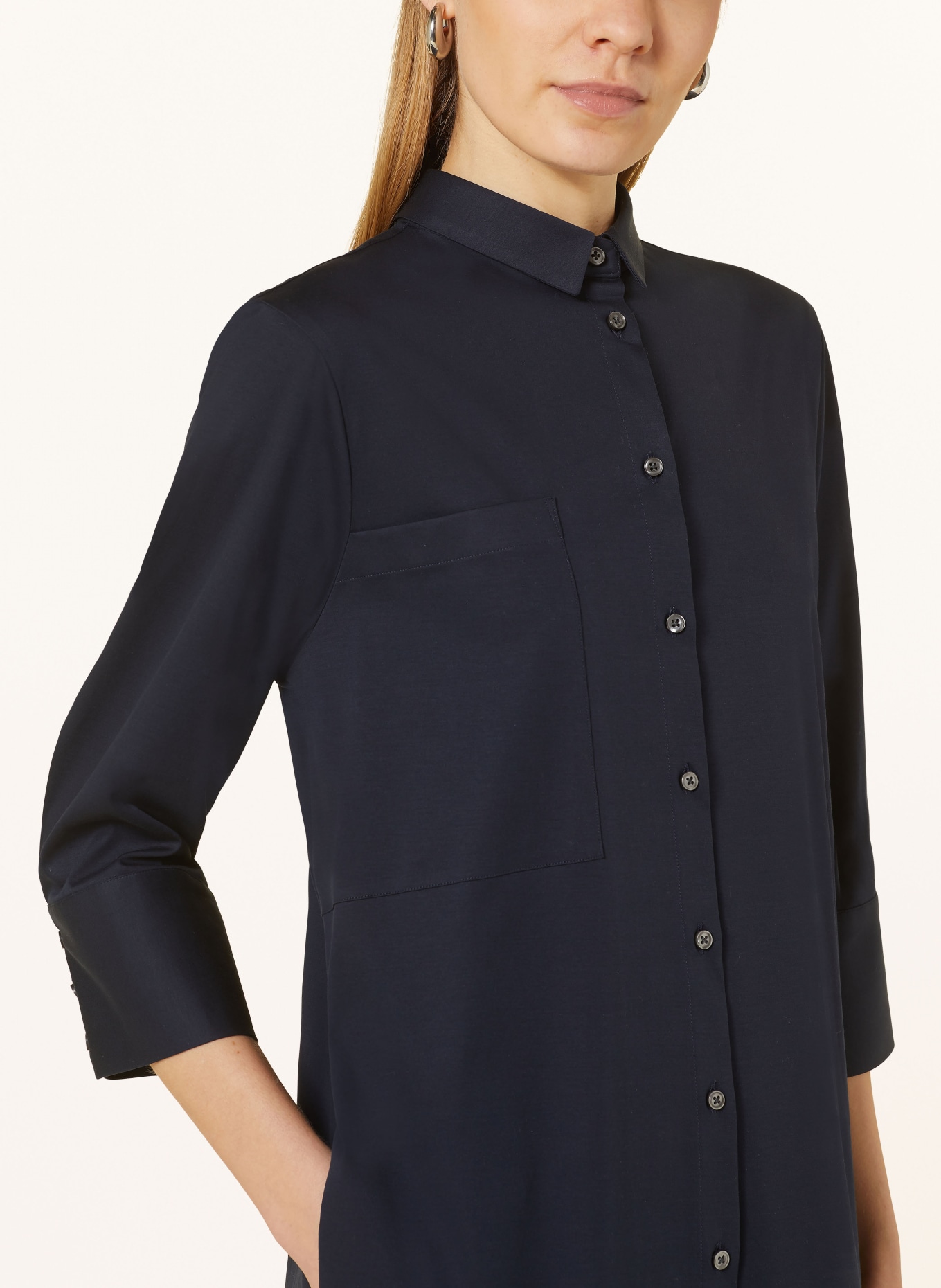 Soluzione Shirt dress with 3/4 sleeves, Color: DARK BLUE (Image 4)