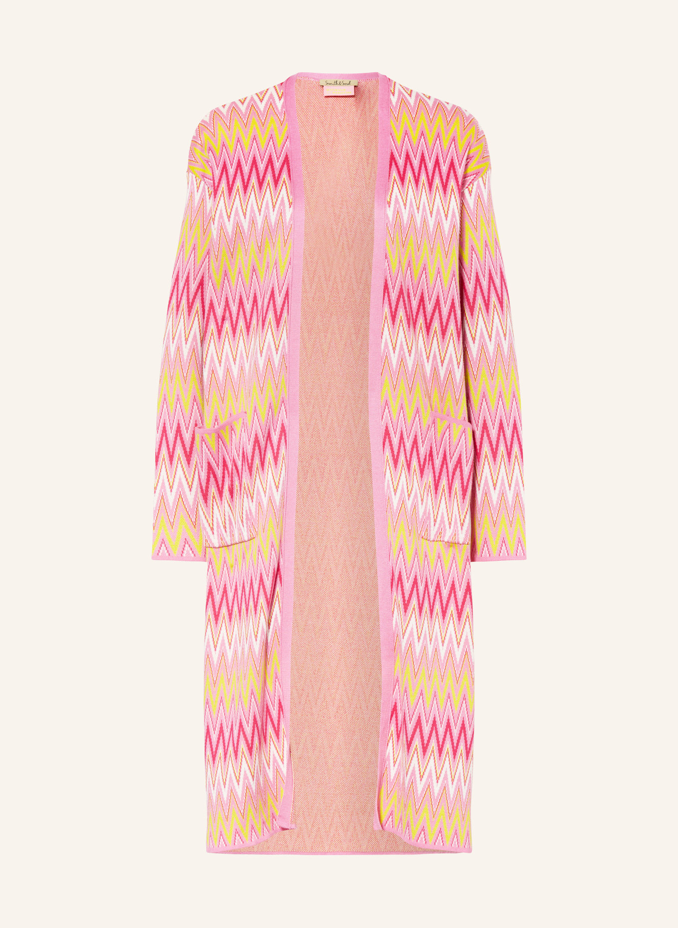 Smith & Soul Knit cardigan, Color: NEON PINK/ NEON YELLOW/ WHITE (Image 1)
