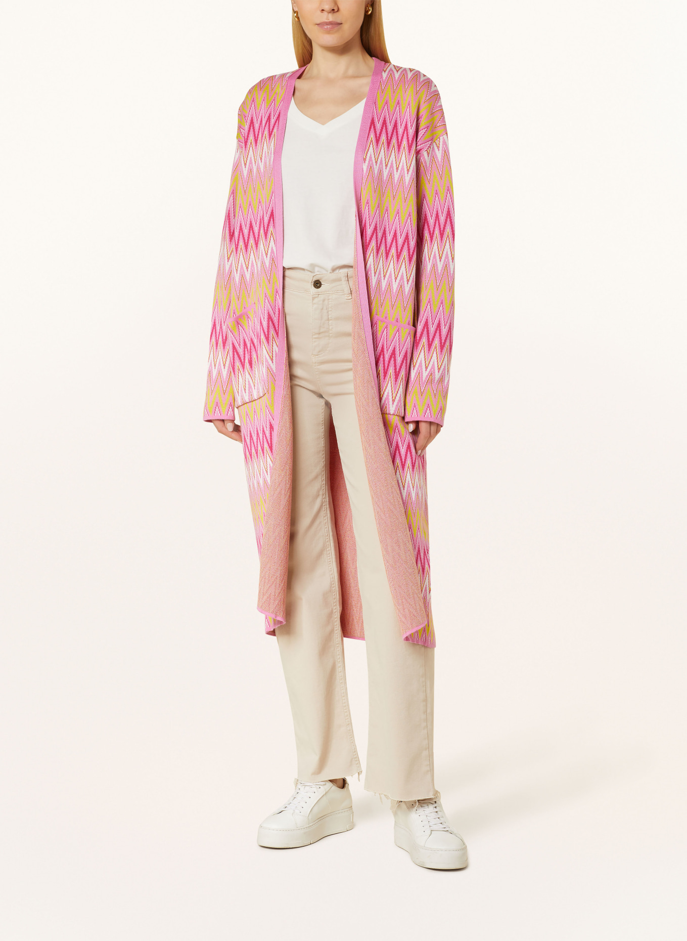 Smith & Soul Knit cardigan, Color: NEON PINK/ NEON YELLOW/ WHITE (Image 2)