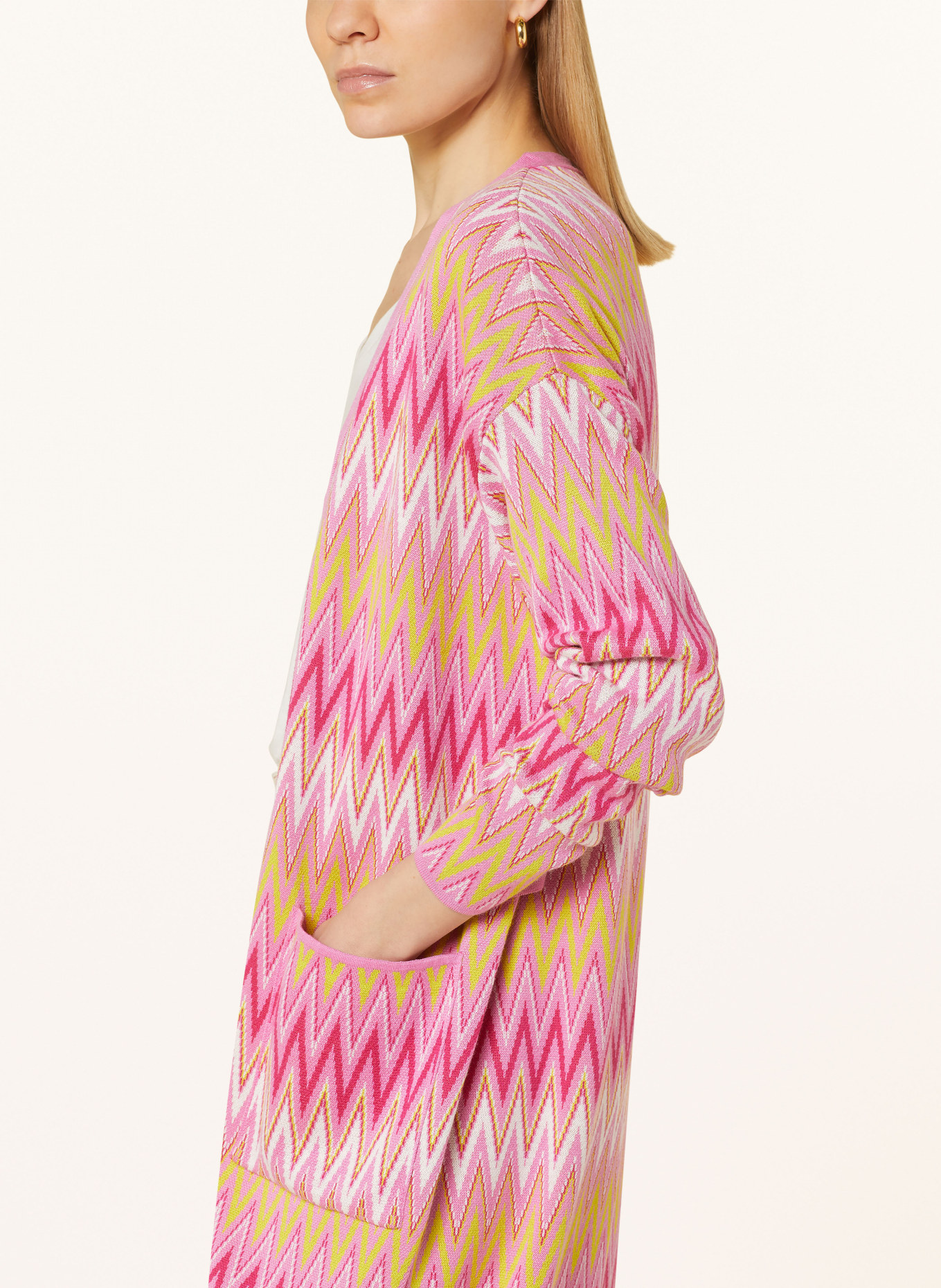 Smith & Soul Knit cardigan, Color: NEON PINK/ NEON YELLOW/ WHITE (Image 4)