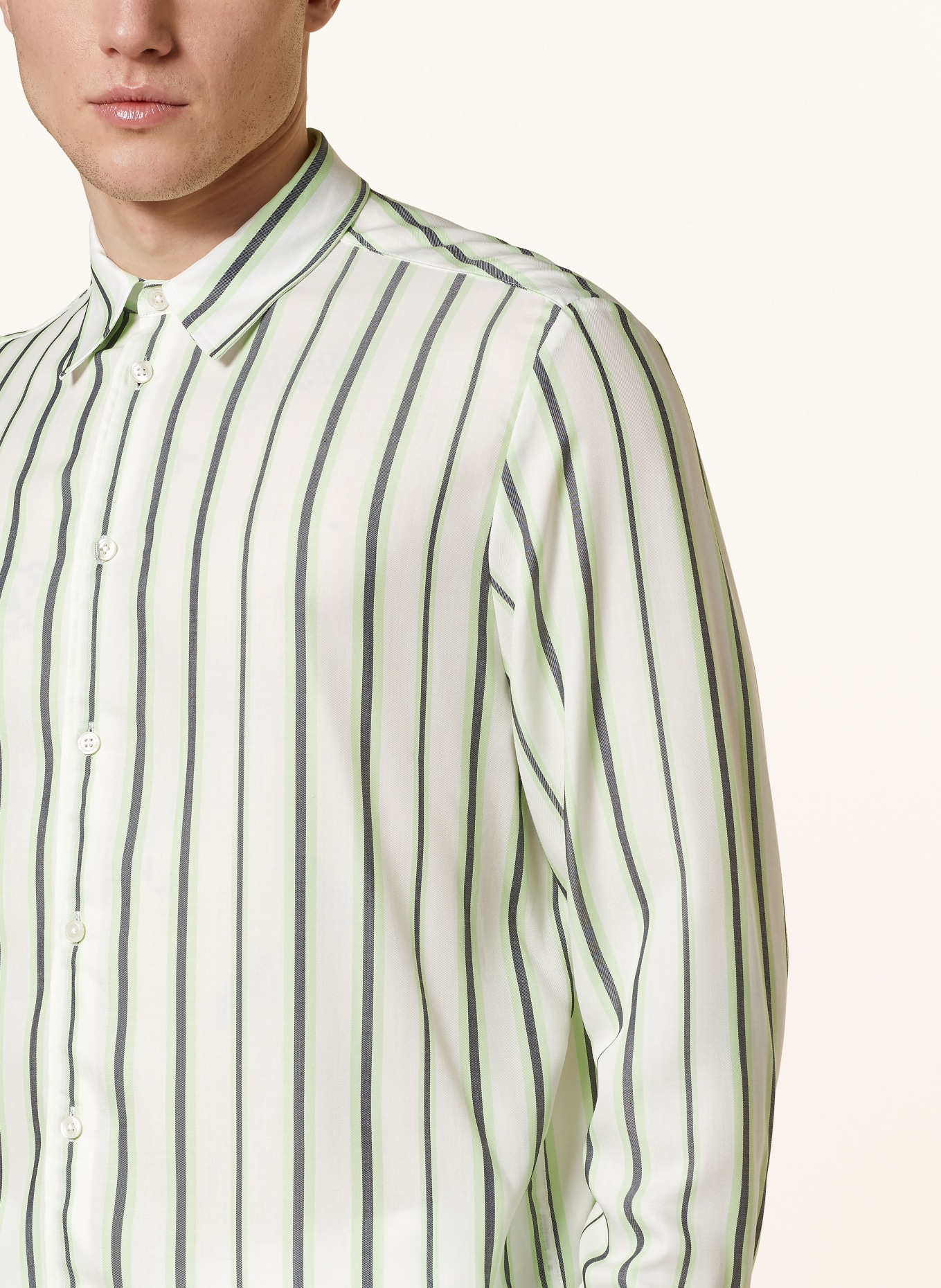 J.LINDEBERG Shirt comfort fit, Color: WHITE/ LIGHT GREEN/ BLACK (Image 4)