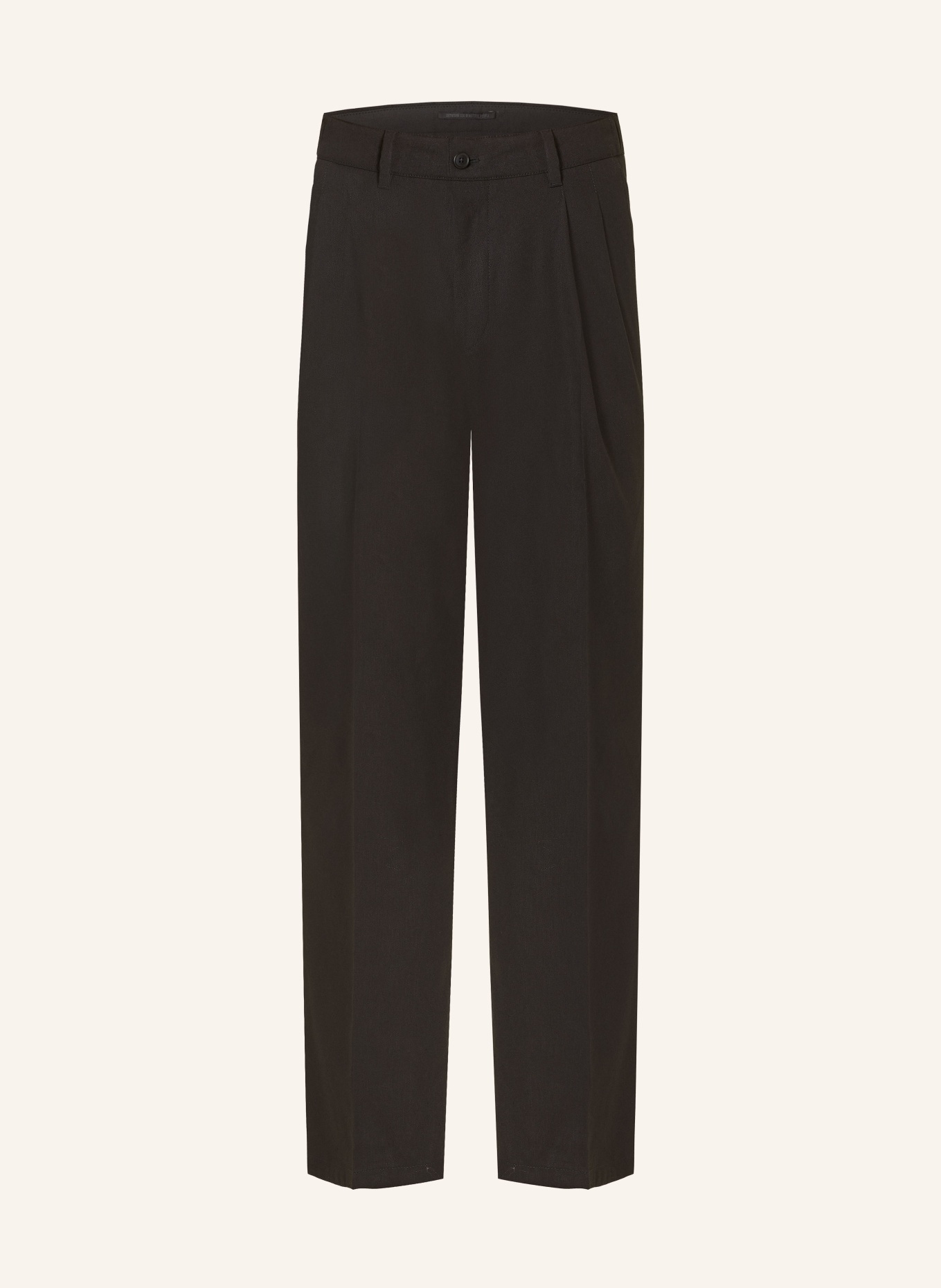 DRYKORN Trousers LEEK with linen regular fit, Color: BLACK (Image 1)