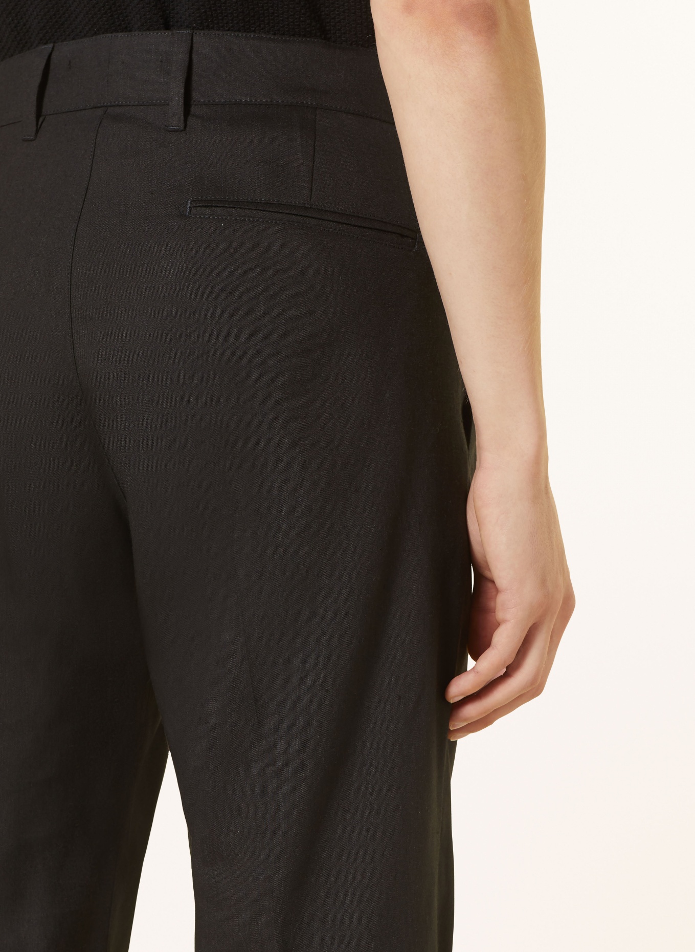DRYKORN Trousers LEEK with linen regular fit, Color: BLACK (Image 6)