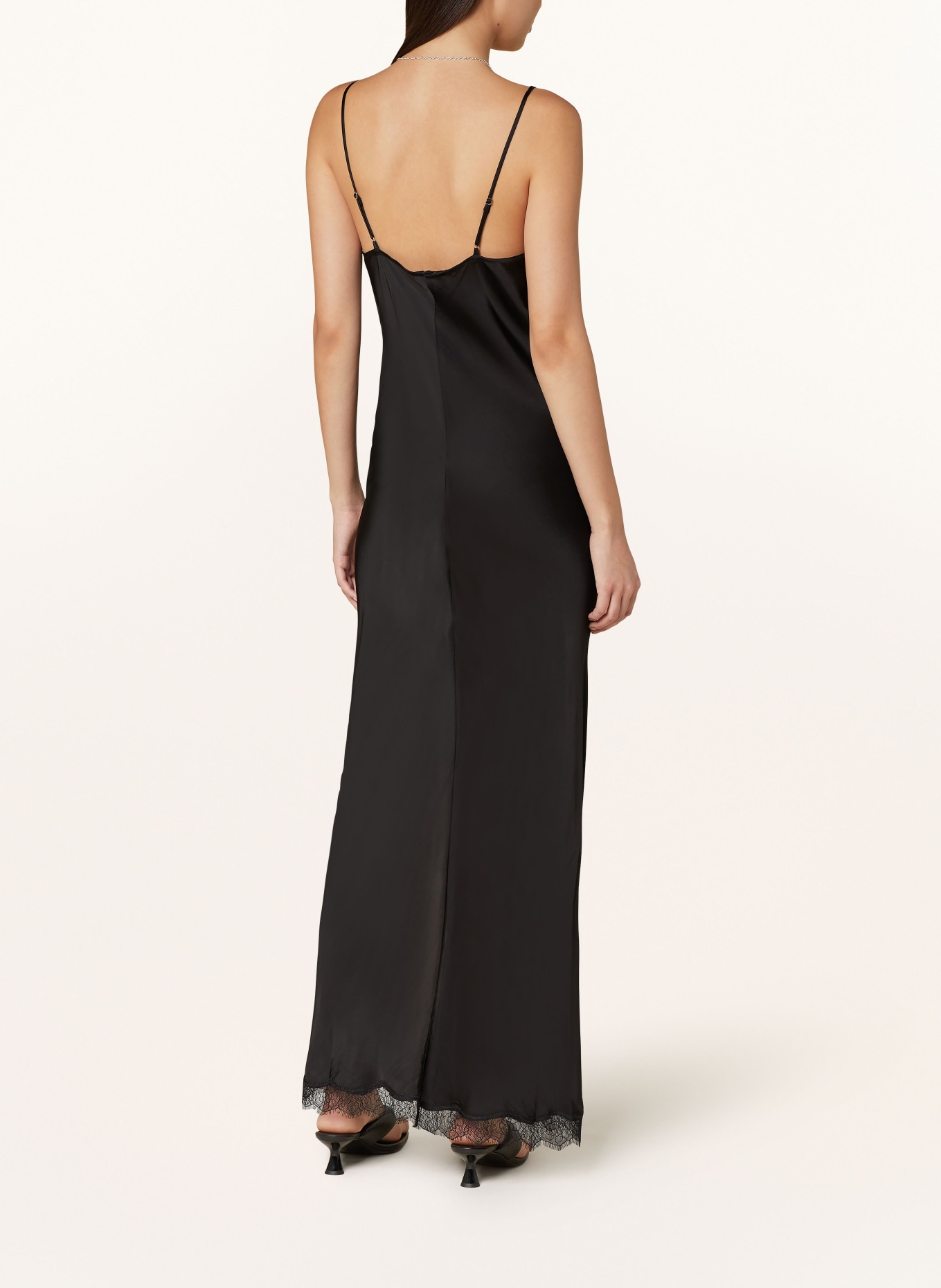 Herskind Satin dress JONATHAN with lace, Color: BLACK (Image 3)