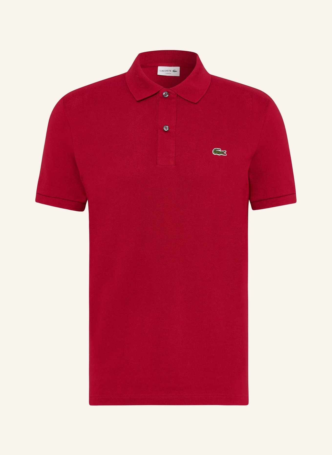 LACOSTE Piqué-Poloshirt Slim Fit: DUNKELROT