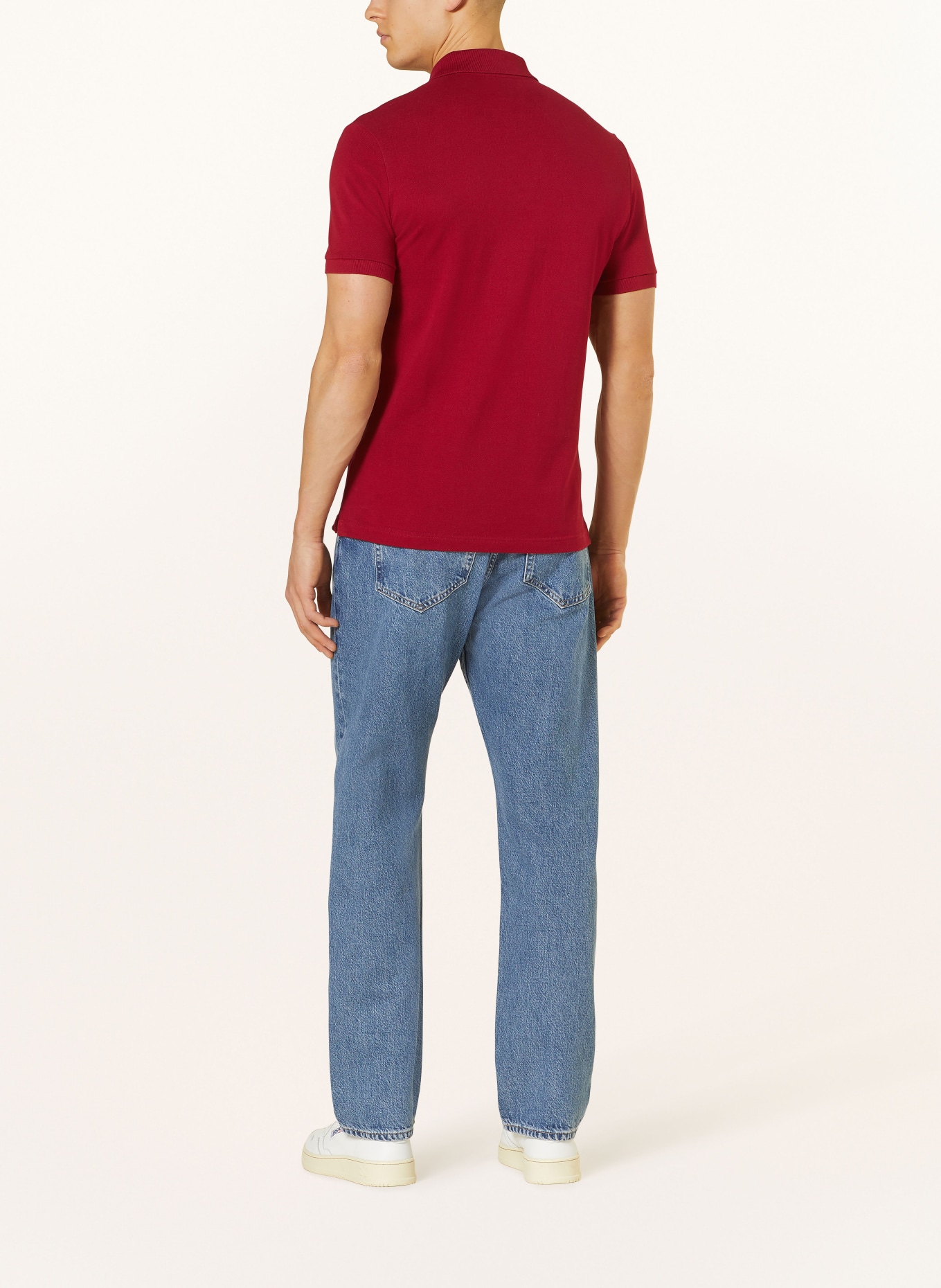 LACOSTE Piqué-Poloshirt Slim Fit: DUNKELROT