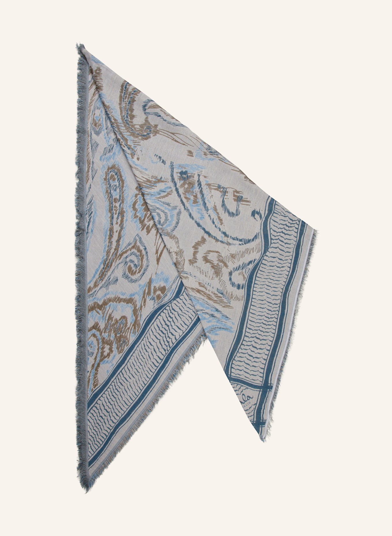 Lala Berlin Triangular scarf, Color: BLUE/ LIGHT BLUE (Image 1)