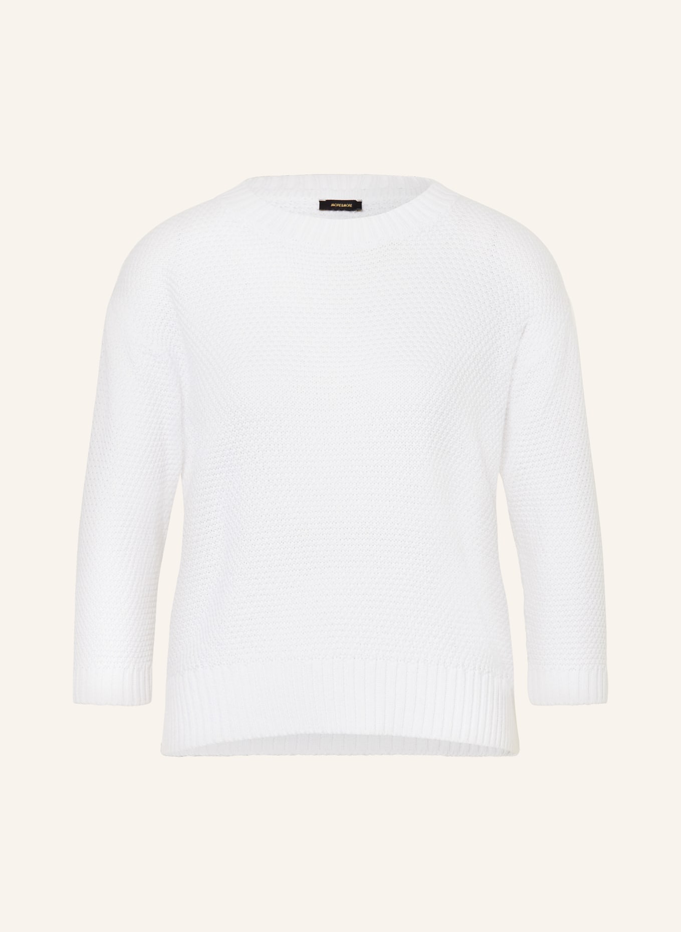 MORE & MORE Sweater with 3/4 sleeves, Color: WHITE (Image 1)