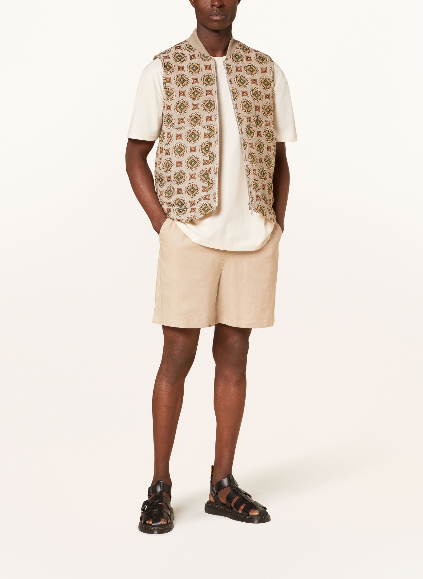 LES DEUX Shorts OTTO with linen, Color: BEIGE (Image 2)