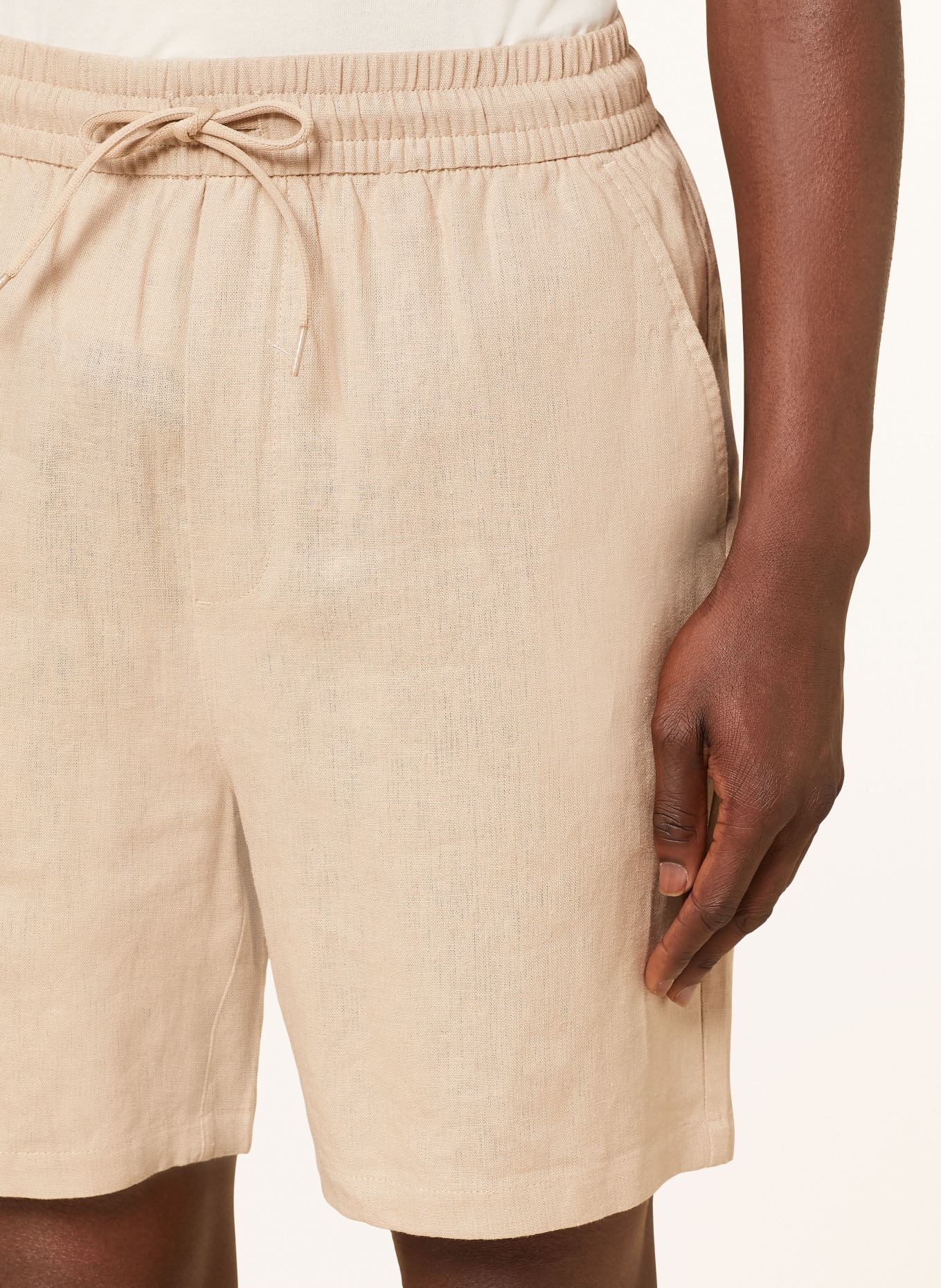 LES DEUX Shorts OTTO with linen, Color: BEIGE (Image 5)
