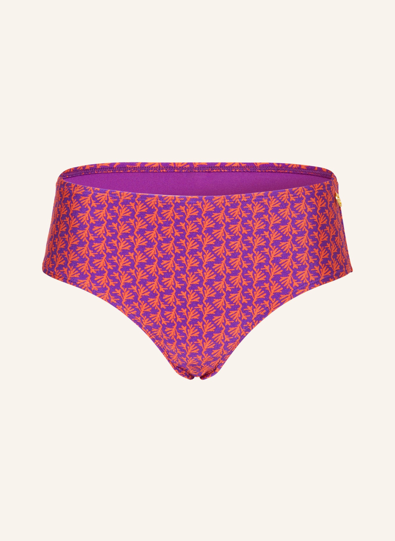 ten Cate High-waist bikini bottoms, Color: DARK PURPLE/ ORANGE (Image 1)