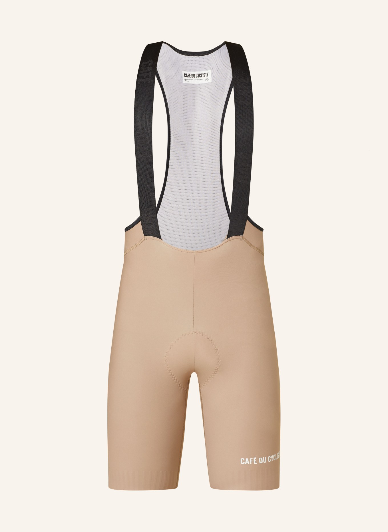 CAFÉ DU CYCLISTE Cycling shorts MARINETTE with straps and padded insert, Color: LIGHT BROWN (Image 1)
