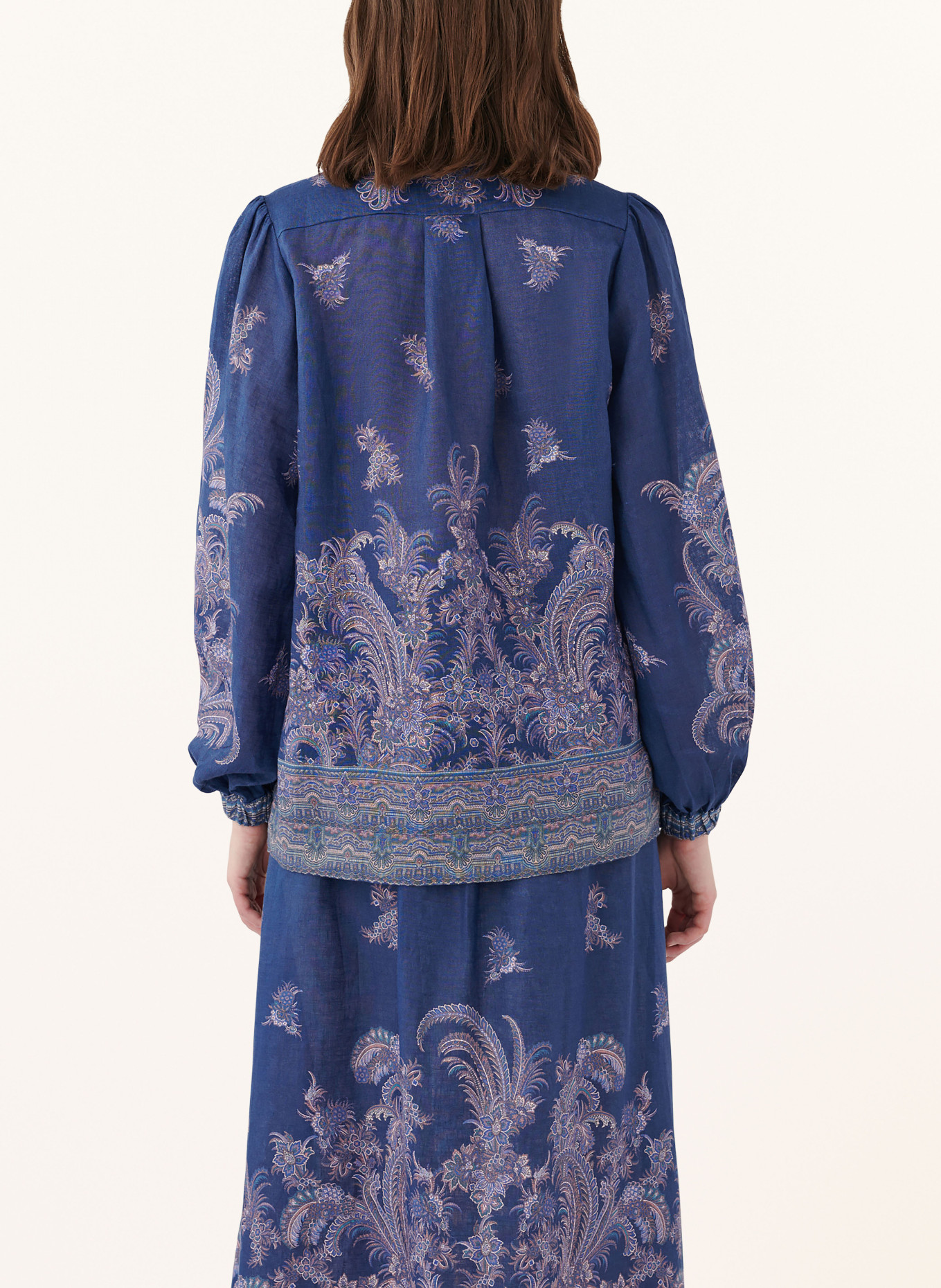 dea kudibal Linen tunic TUSTIDEA, Color: BLUE/ LIGHT PURPLE/ DUSKY PINK (Image 3)