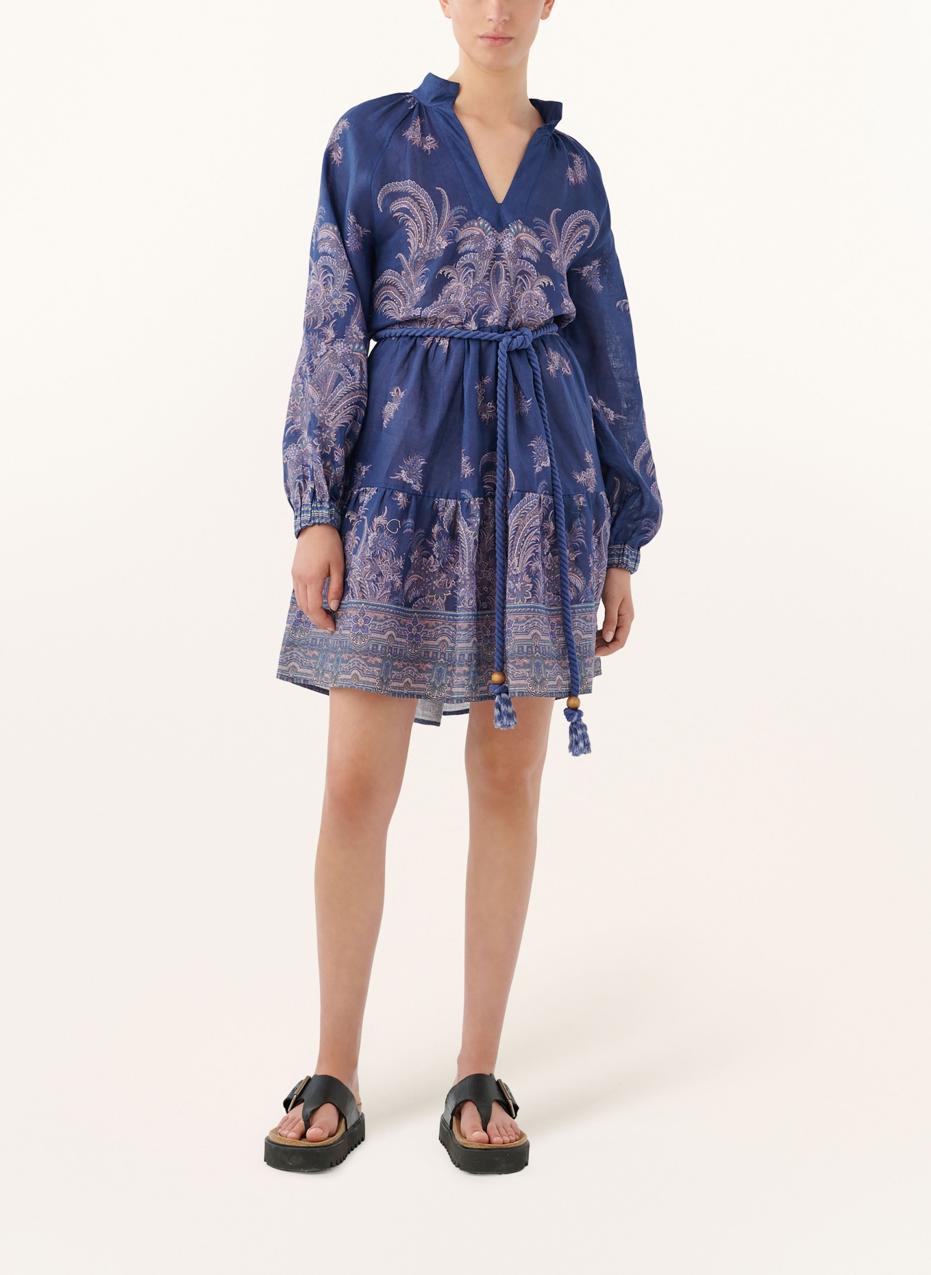 dea kudibal Linen dress VANIA, Color: BLUE/ DUSKY PINK/ TEAL (Image 2)