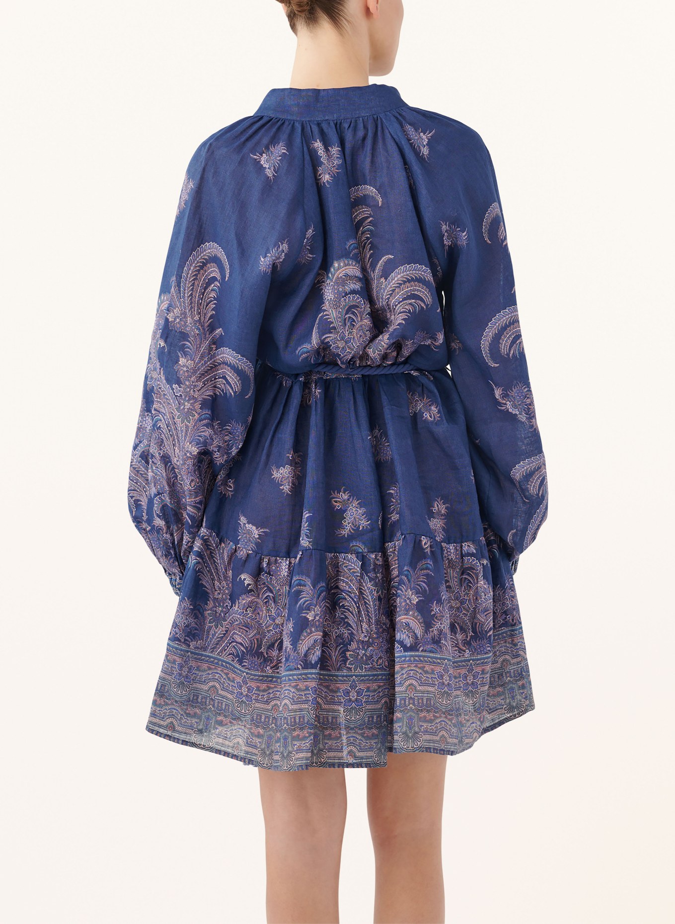 dea kudibal Linen dress VANIA, Color: BLUE/ DUSKY PINK/ TEAL (Image 3)