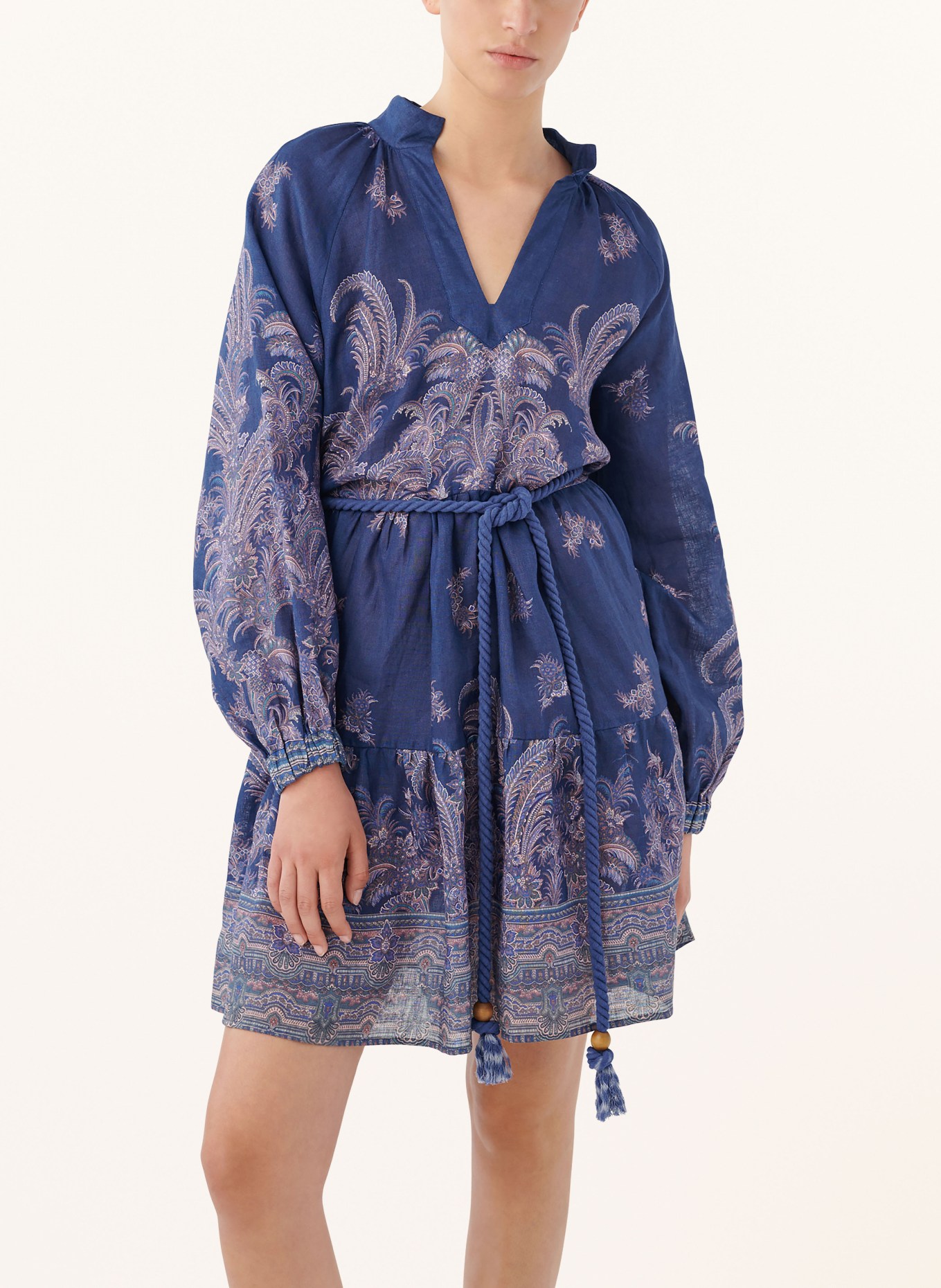 dea kudibal Linen dress VANIA, Color: BLUE/ DUSKY PINK/ TEAL (Image 4)