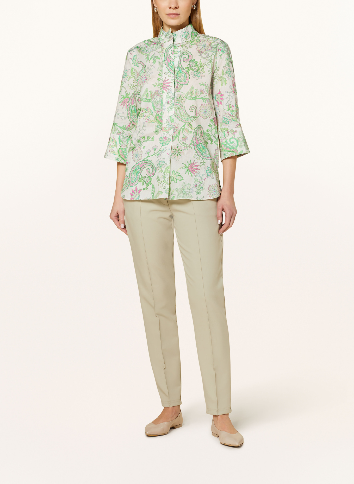 dea kudibal Shirt blouse KAMI with 3/4 sleeves, Color: CREAM/ LIGHT GREEN/ PINK (Image 2)
