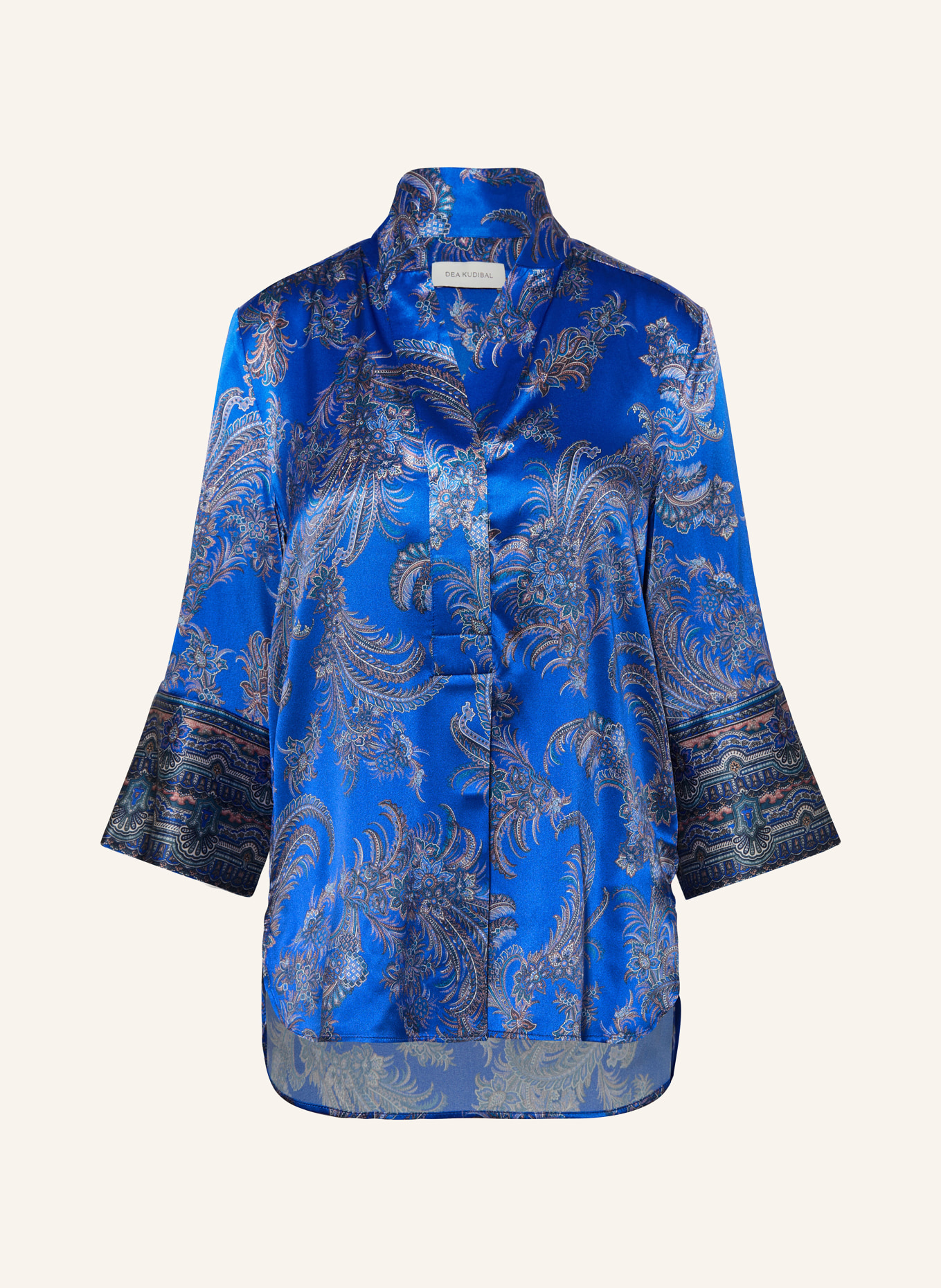 dea kudibal Shirt blouse KAMI made of silk with 3/4 sleeves, Color: BLUE (Image 1)