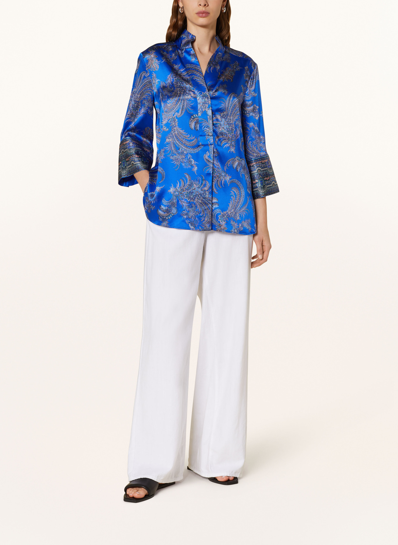 dea kudibal Shirt blouse KAMI made of silk with 3/4 sleeves, Color: BLUE (Image 2)