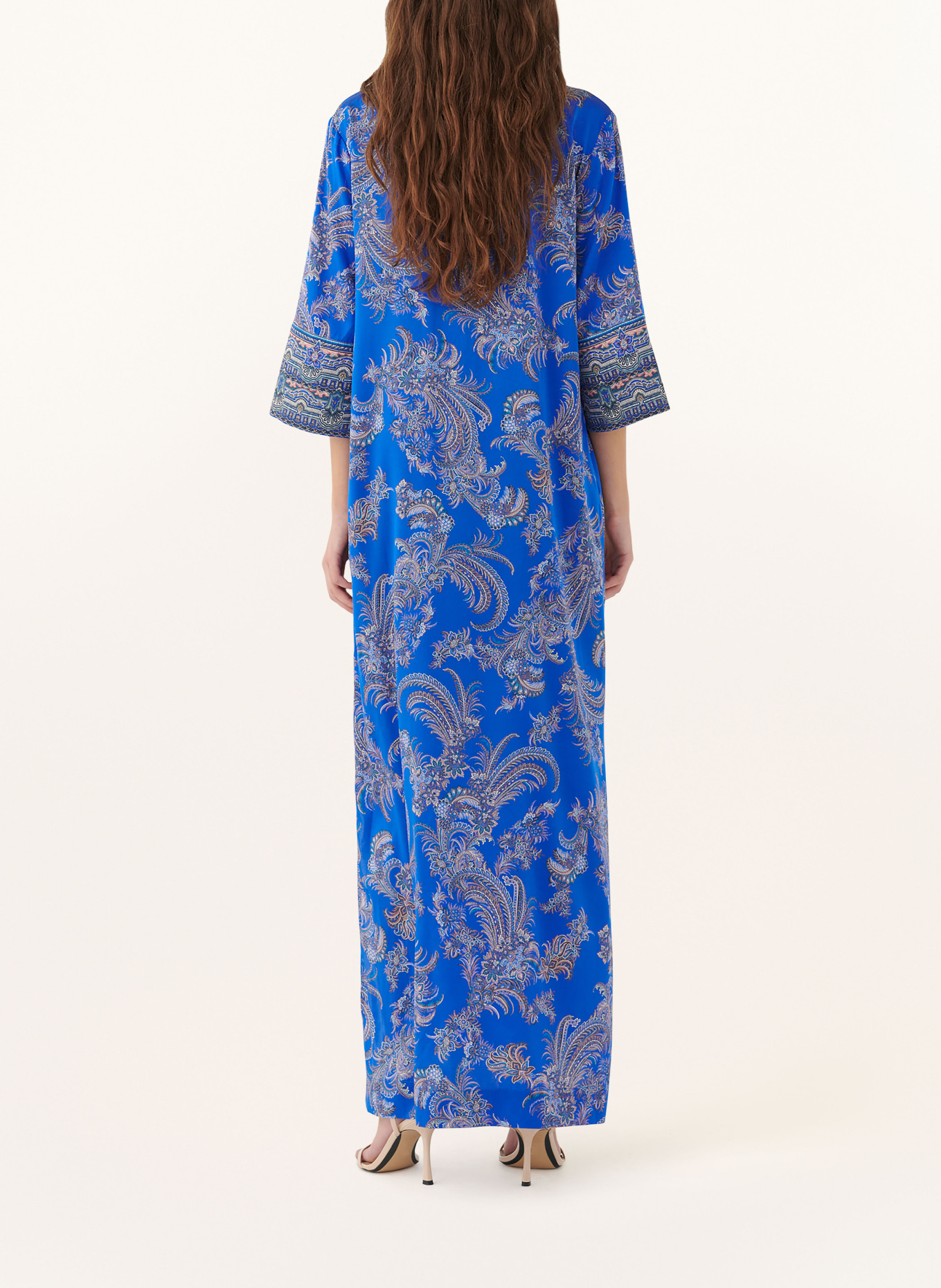 dea kudibal Silk dress HELGA with 3/4 sleeves, Color: DARK BLUE/ ROSE/ GREEN (Image 3)