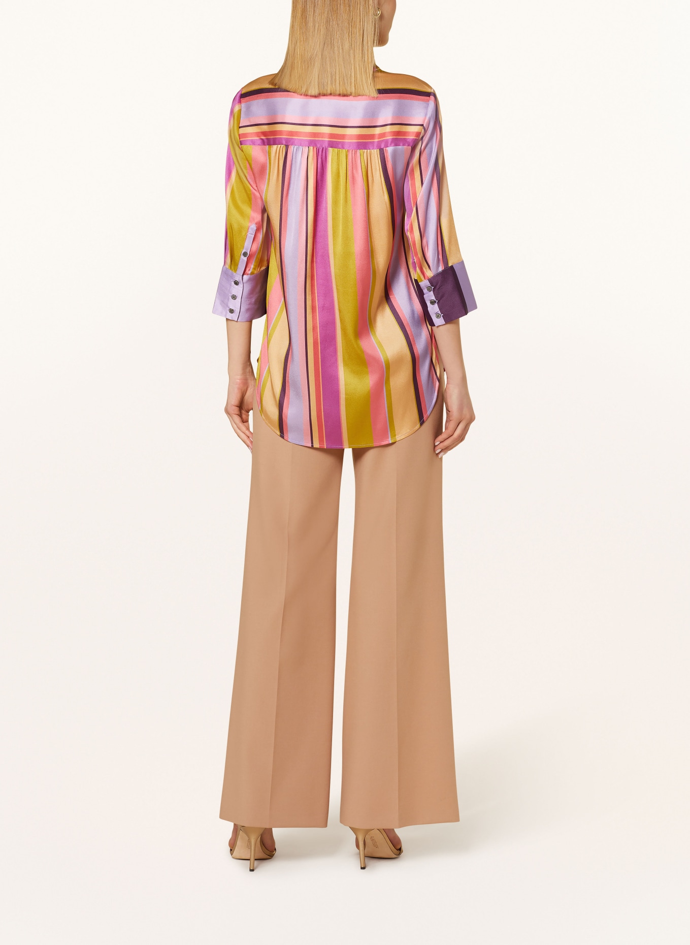 dea kudibal Silk blouse KAMI with 3/4 sleeve, Color: PURPLE/ OLIVE/ BEIGE (Image 3)