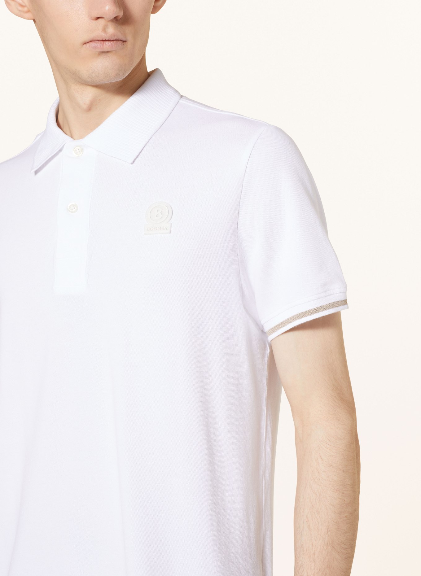 BOGNER Piqué polo shirt FION, Color: WHITE (Image 4)