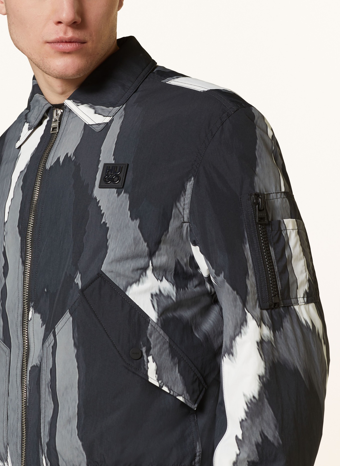 HUGO Jacket BADAM, Color: BLACK/ WHITE/ GRAY (Image 4)