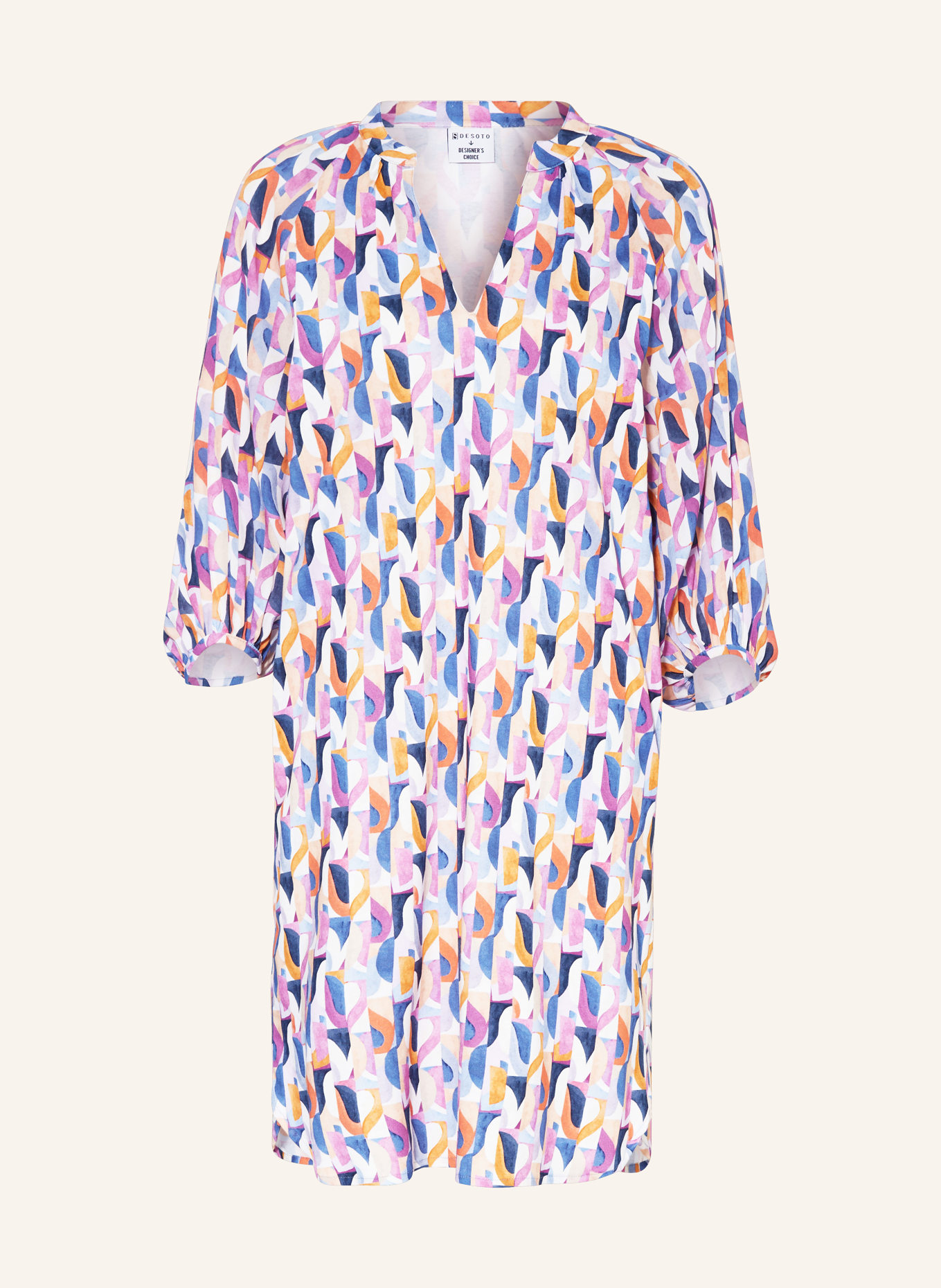 DESOTO Kleid NELLY mit 3/4-Arm, Farbe: BLAU/ LILA/ ORANGE (Bild 1)
