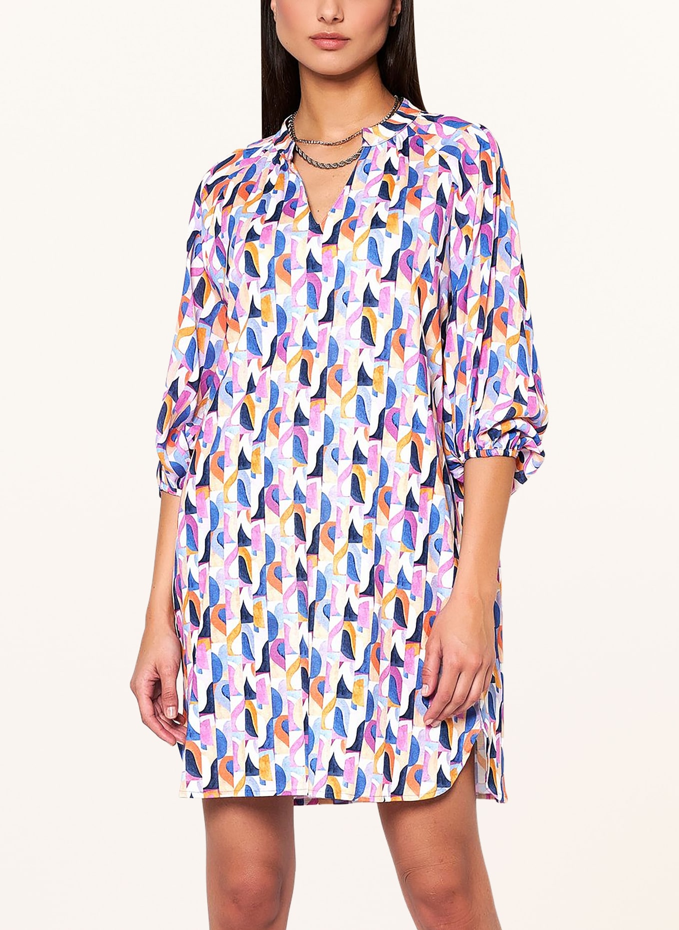 DESOTO Kleid NELLY mit 3/4-Arm, Farbe: BLAU/ LILA/ ORANGE (Bild 2)