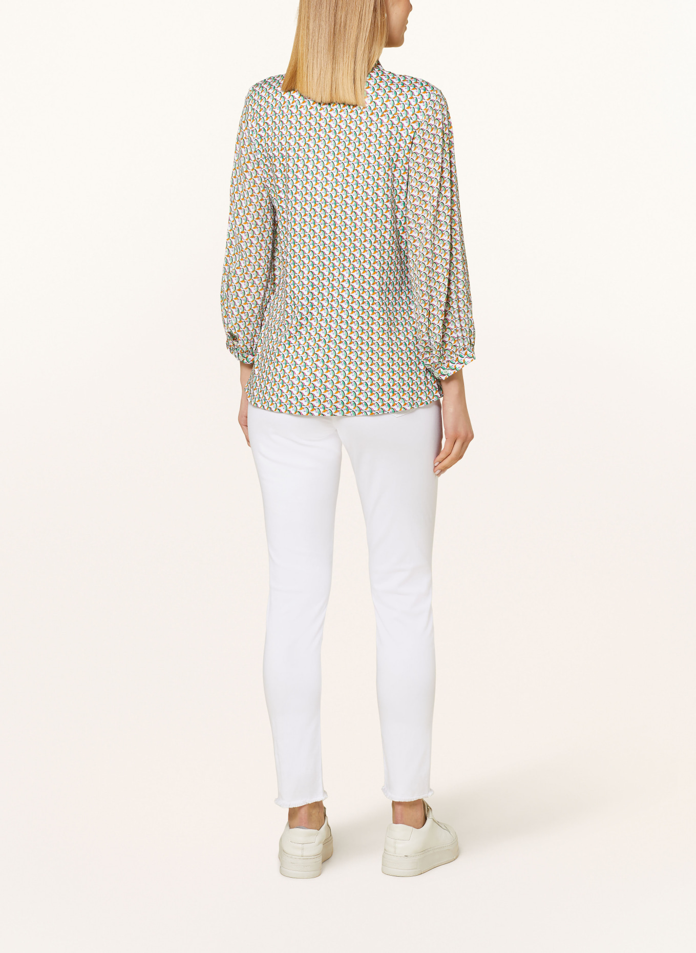 DESOTO Shirt blouse PIA, Color: GREEN/ WHITE/ ORANGE (Image 3)