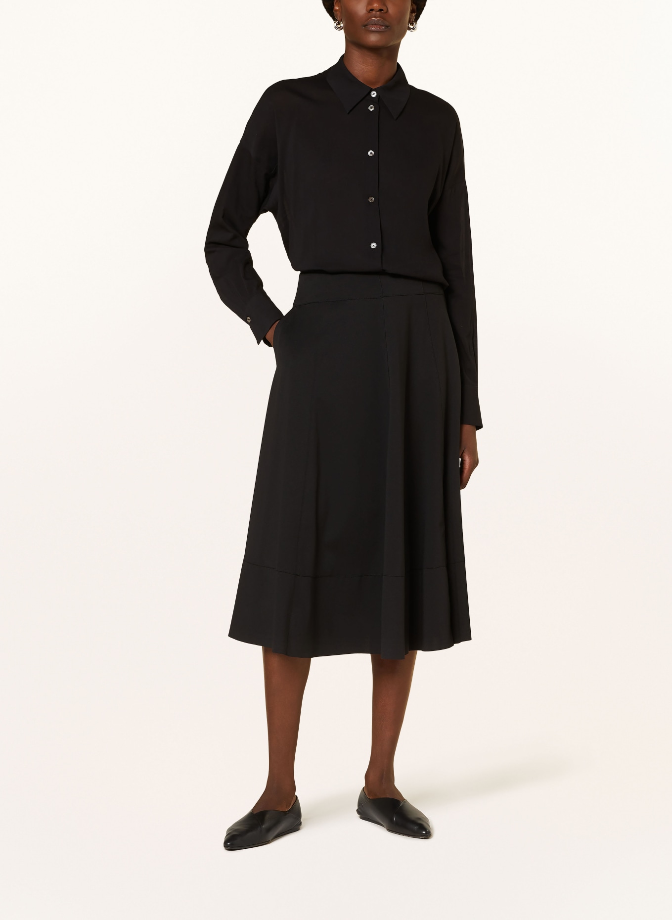DRYKORN Jersey skirt IKUYA, Color: BLACK (Image 2)